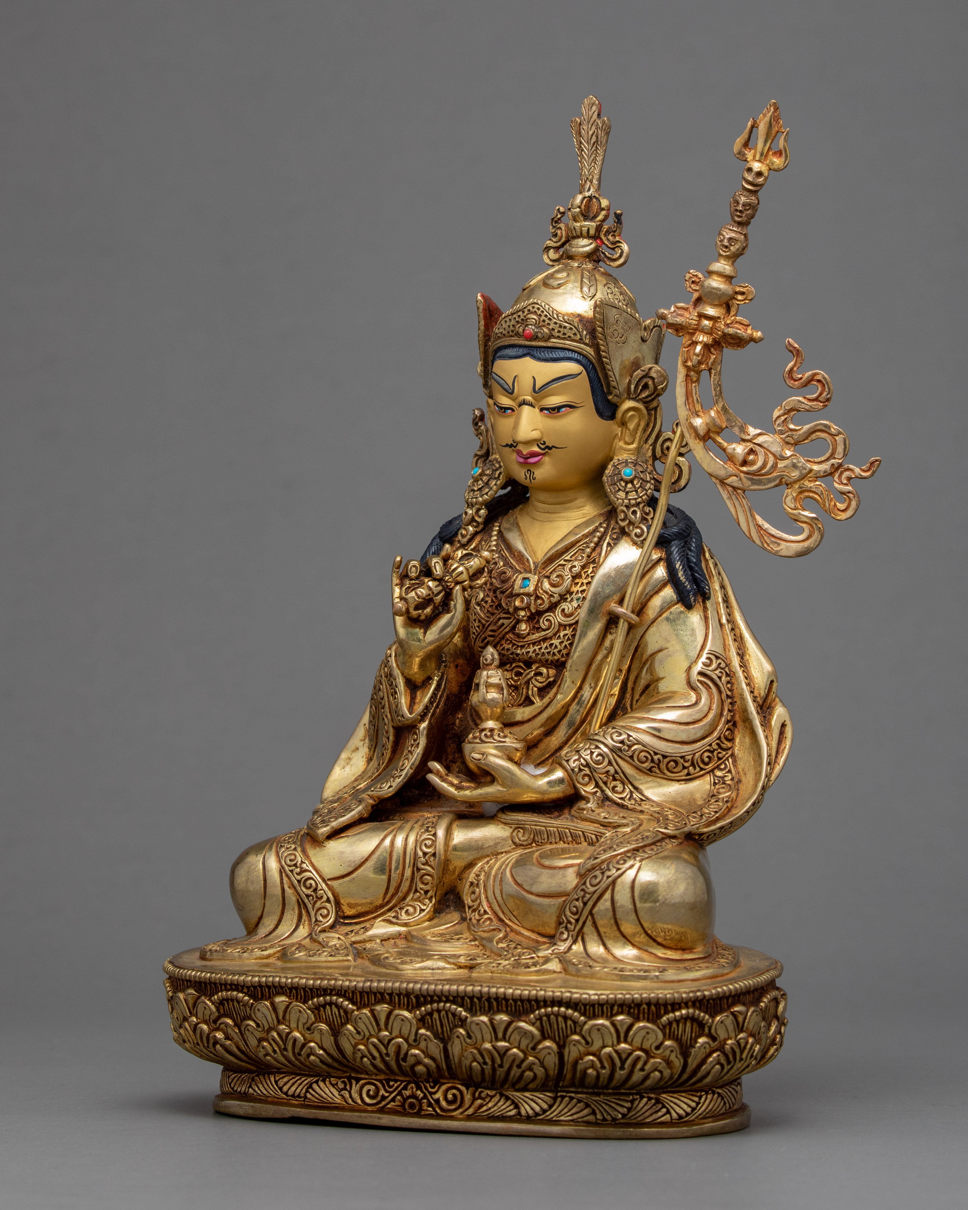 Indoor Guru Rinpoche Sculpture | Traditional Buddhist Statue