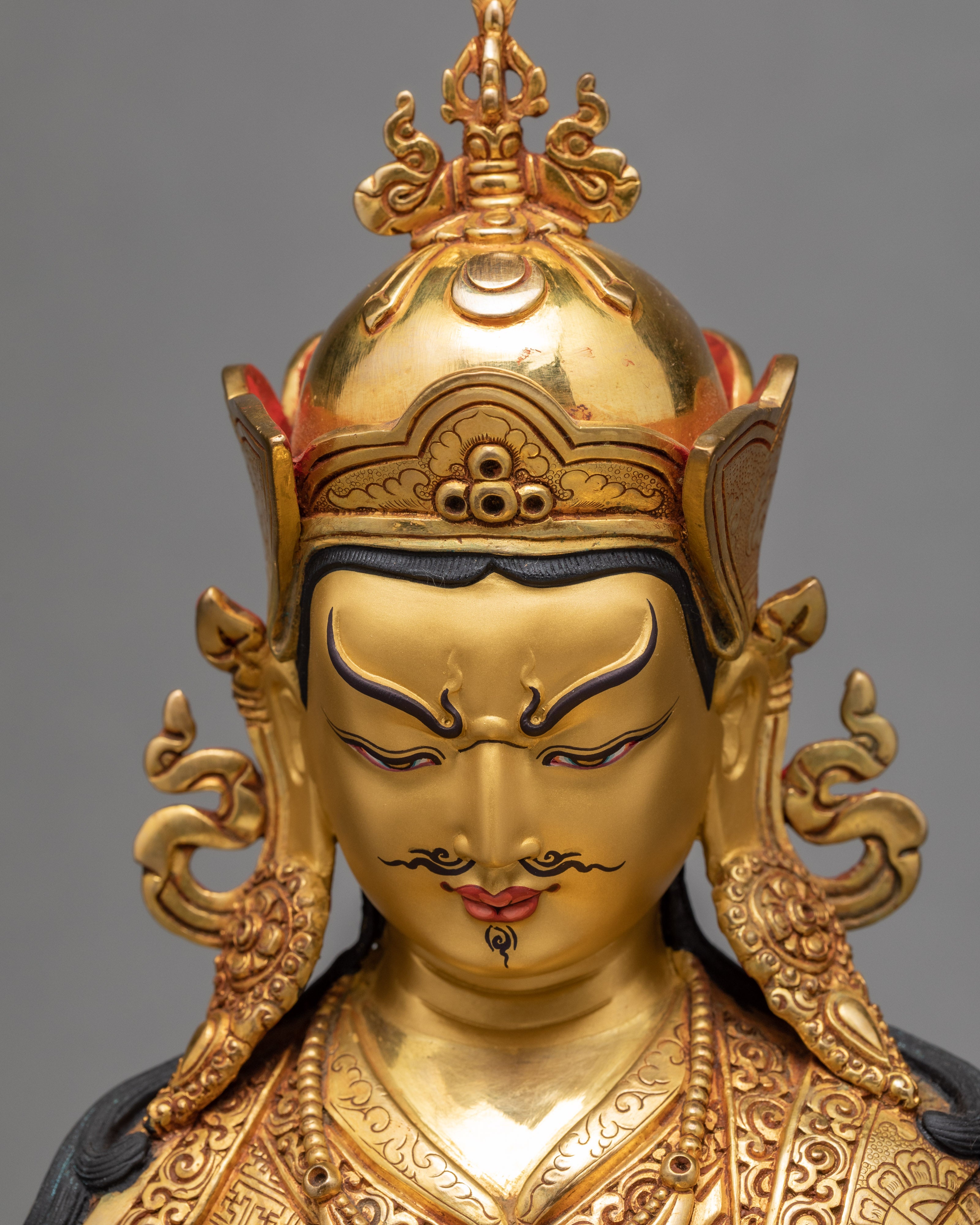 Guru Rinpoche Statue | Padmasambhava Gold Statue | Tibetan Buddhist Art