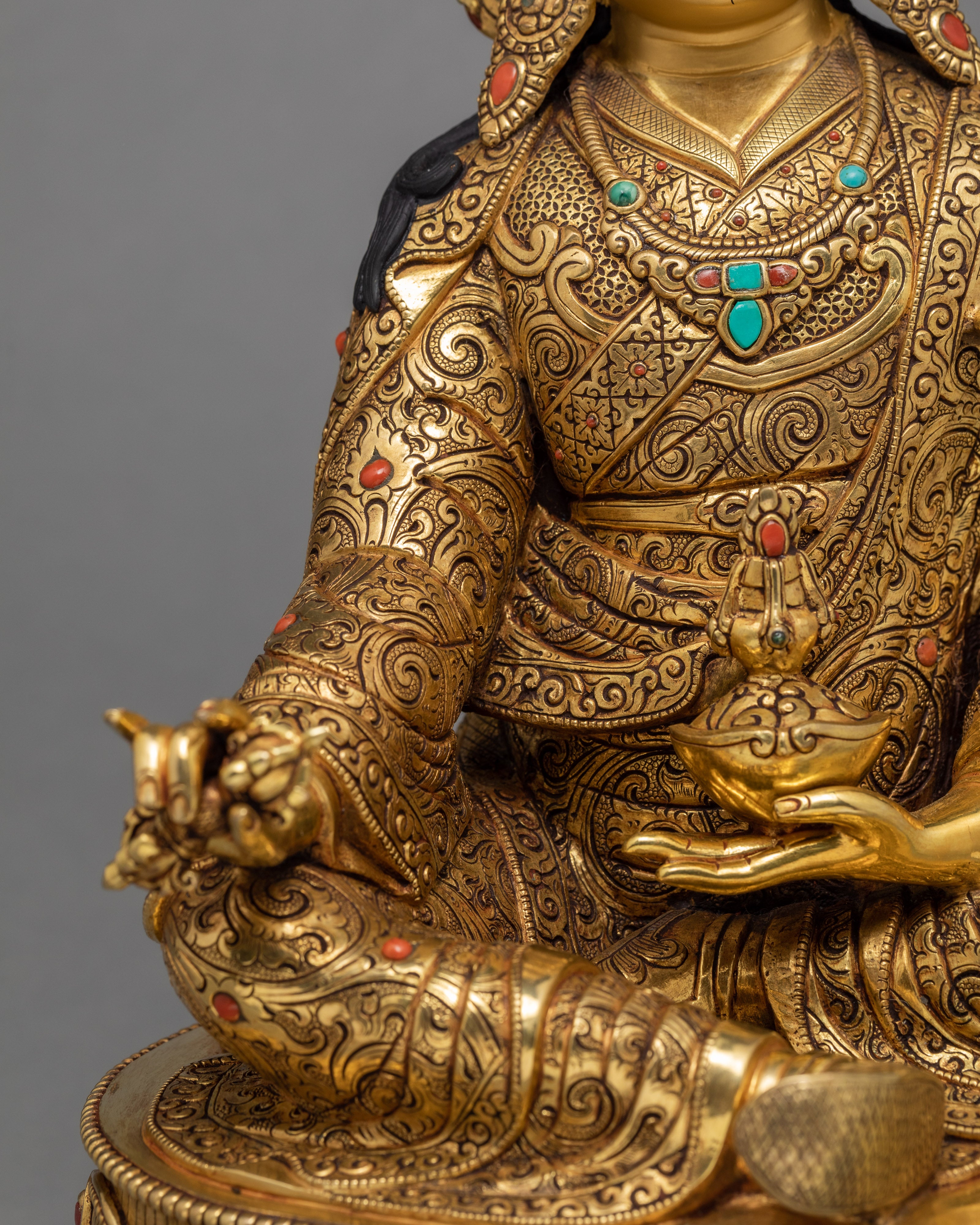 Guru Rinpoche | Gilded in 24K Gold Statue