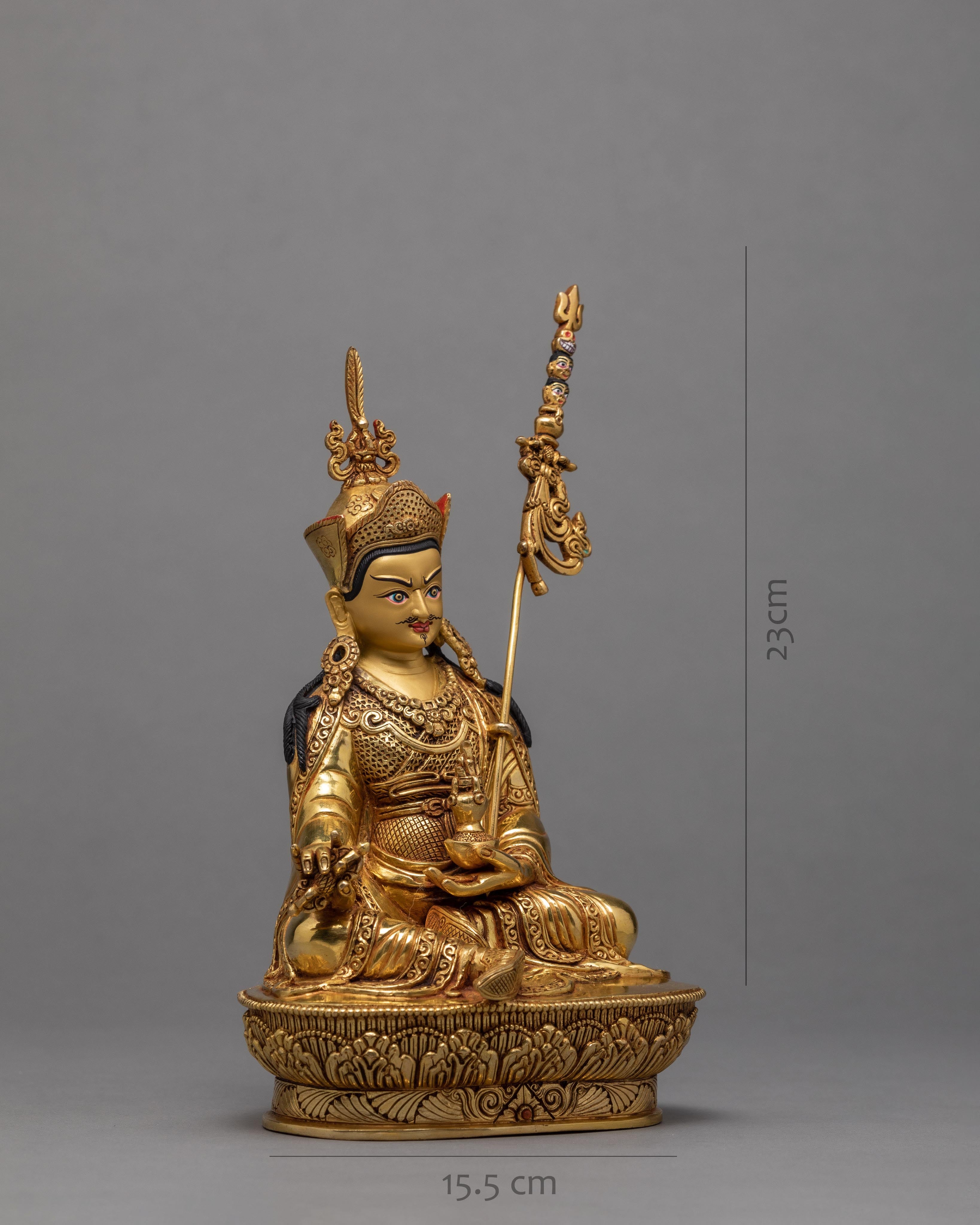 Hand Carved Guru Padmasambhava Statue | Traditional Buddhist Sculpture | Guru Rinpoche Statue