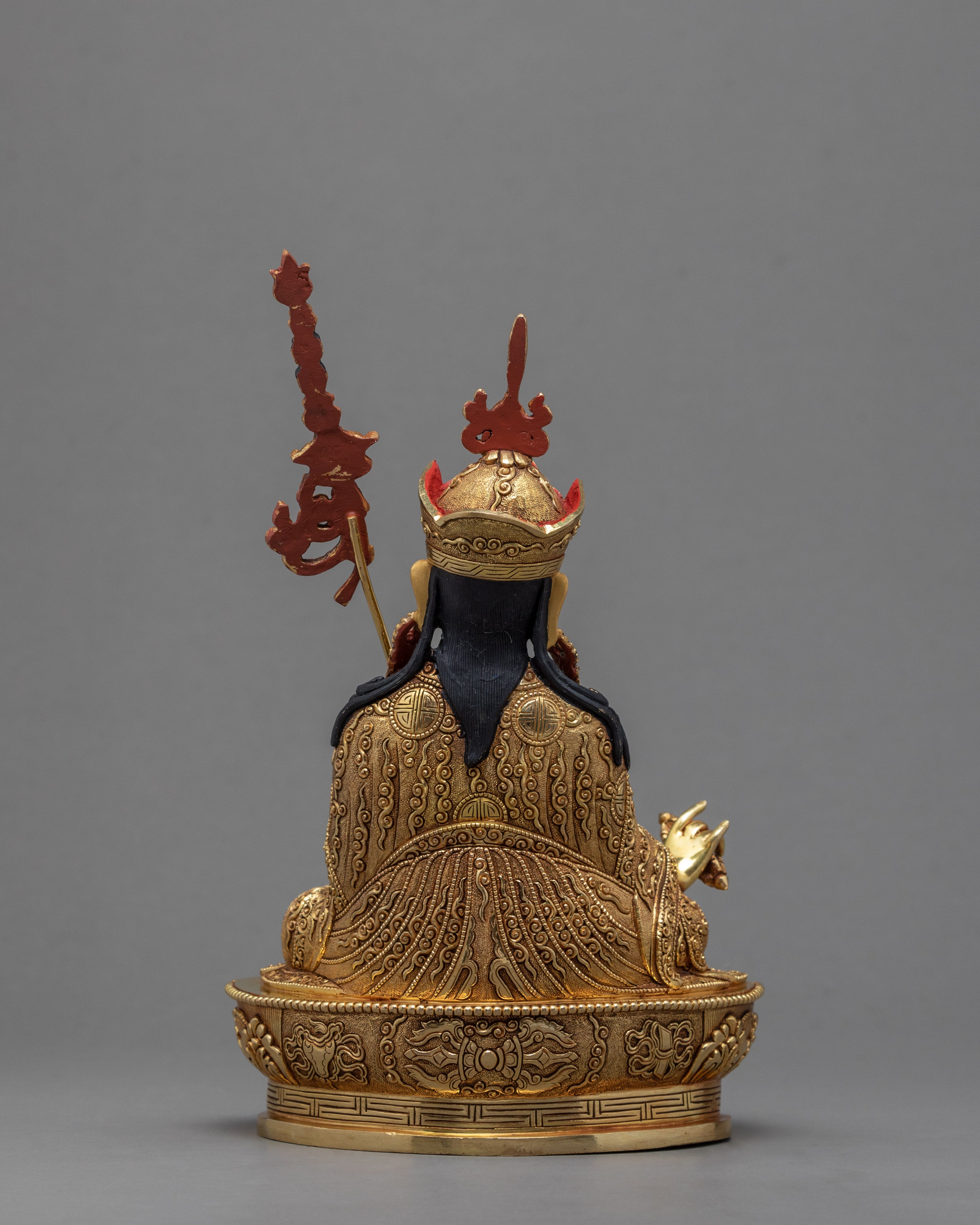 Guru Rinpoche Statue | Padmasambhava Gold Statue | Tibetan Buddhist Sculpture