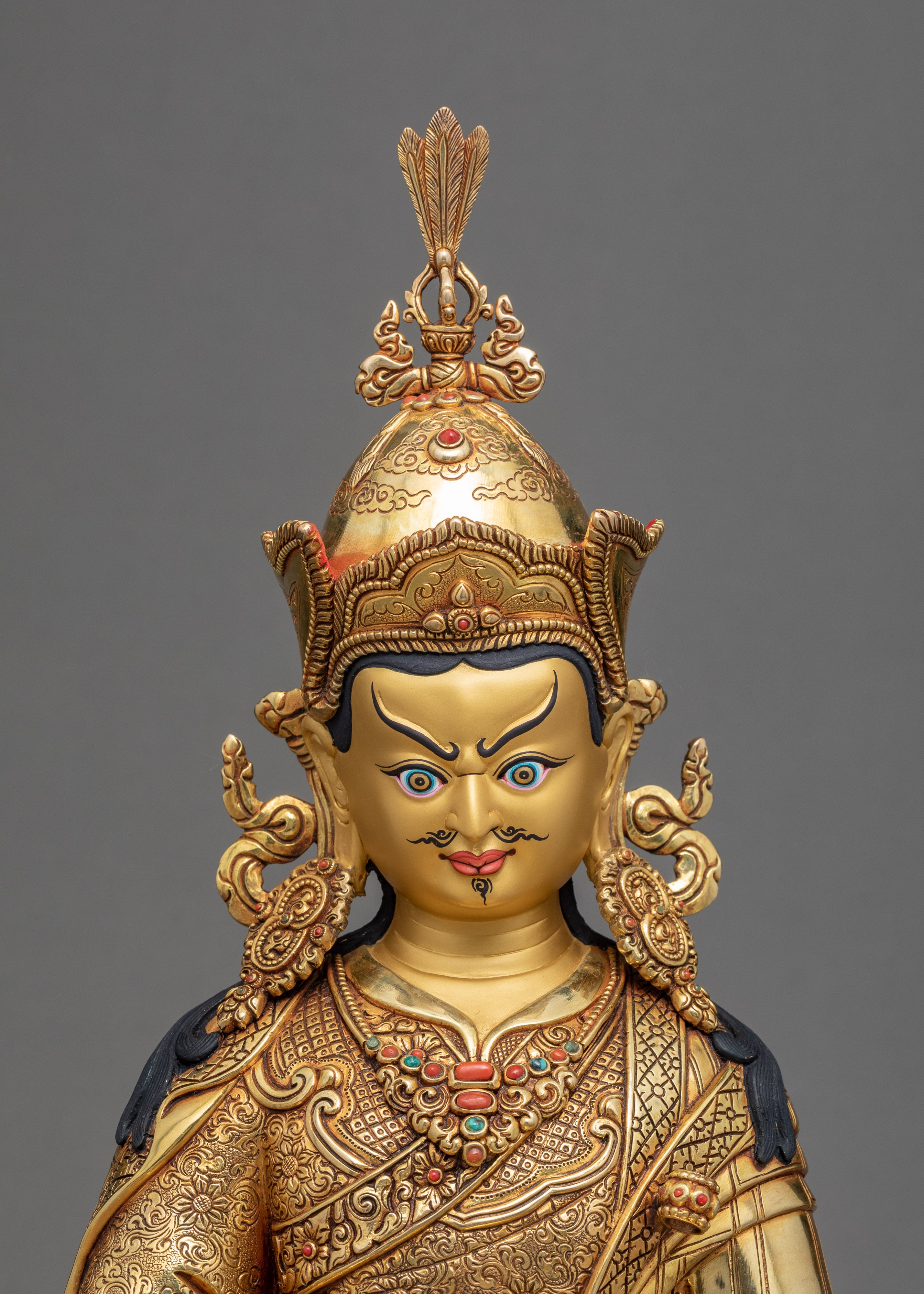 Lotus Born Guru Rinpoche | Padmasambhava Gold Statue