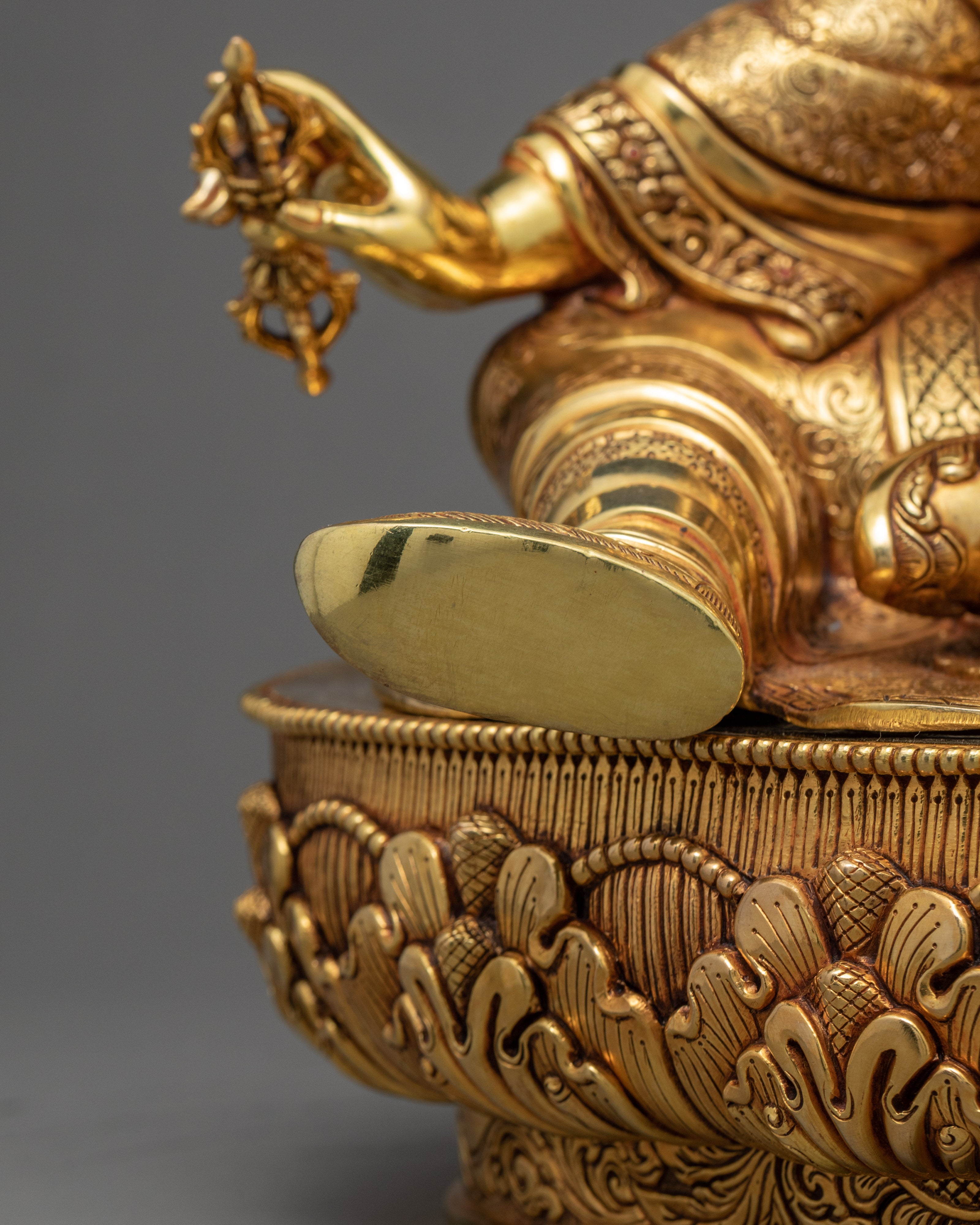 Lotus Born Guru Rinpoche | Padmasambhava Gold Statue