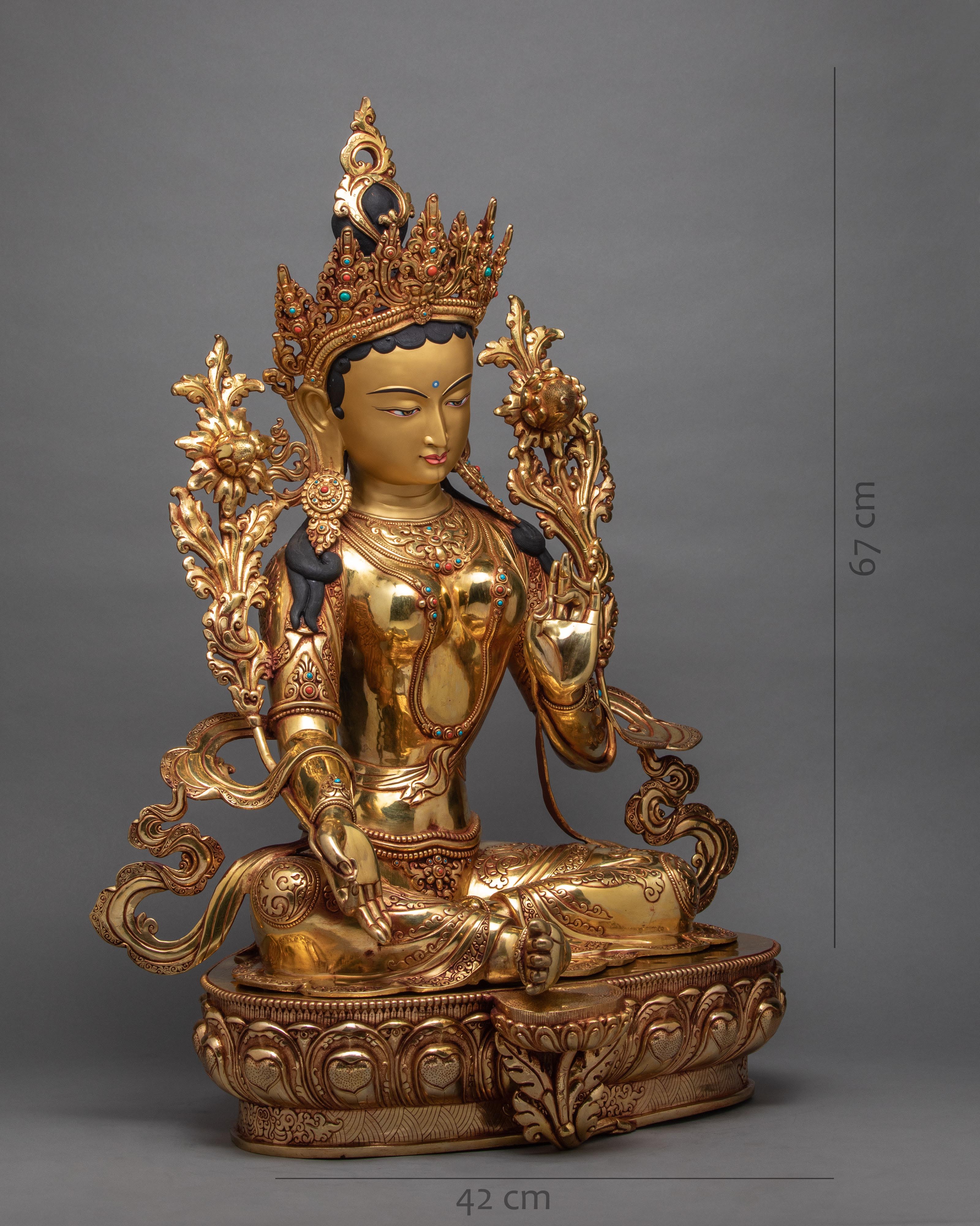 Tibetan Green Tara Statue | Himalayan Sculpture Art
