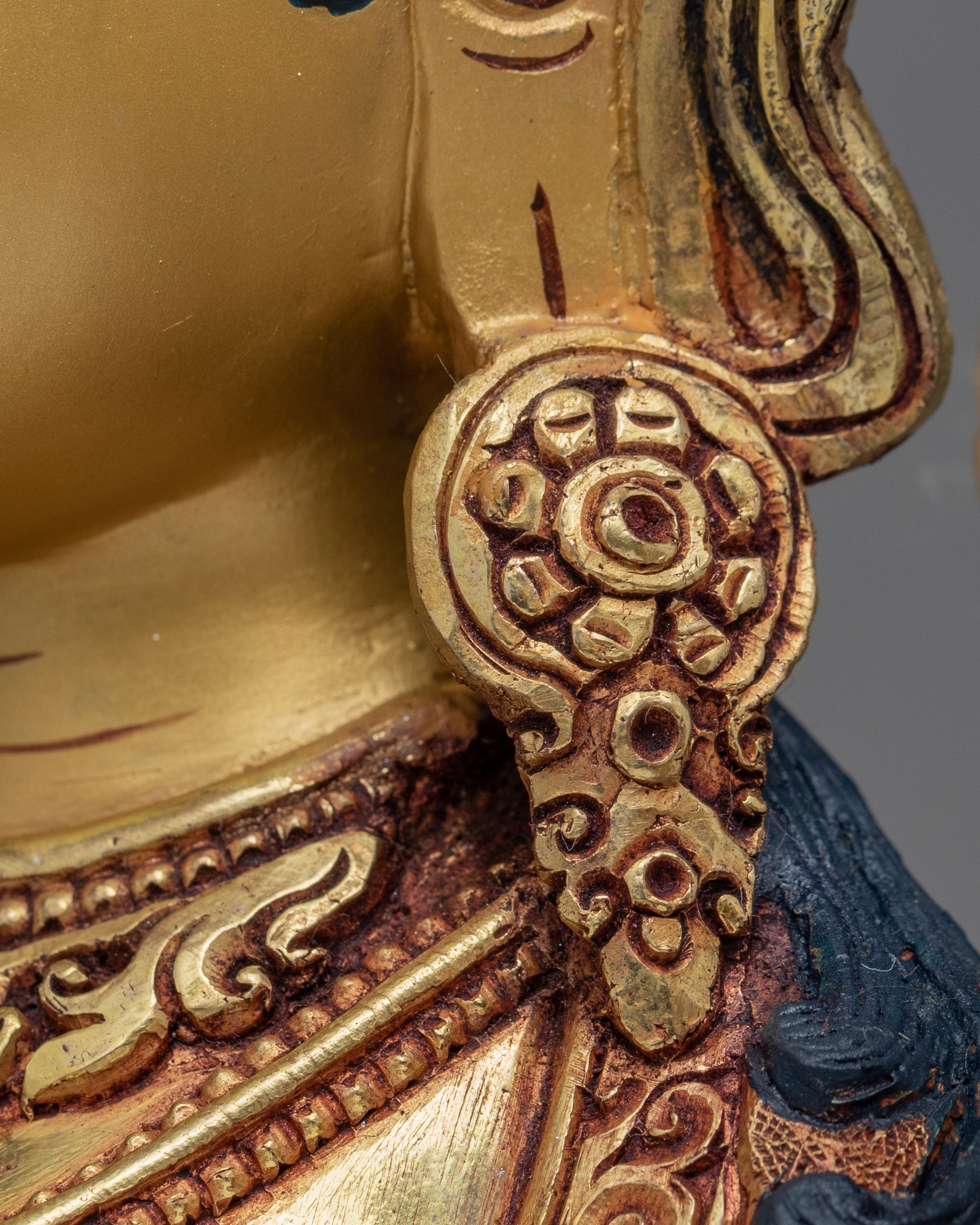 Green Tara Statue | 24k Gold Glided Mother (Drolma) Tara | Hand-Carved Buddhist Statue