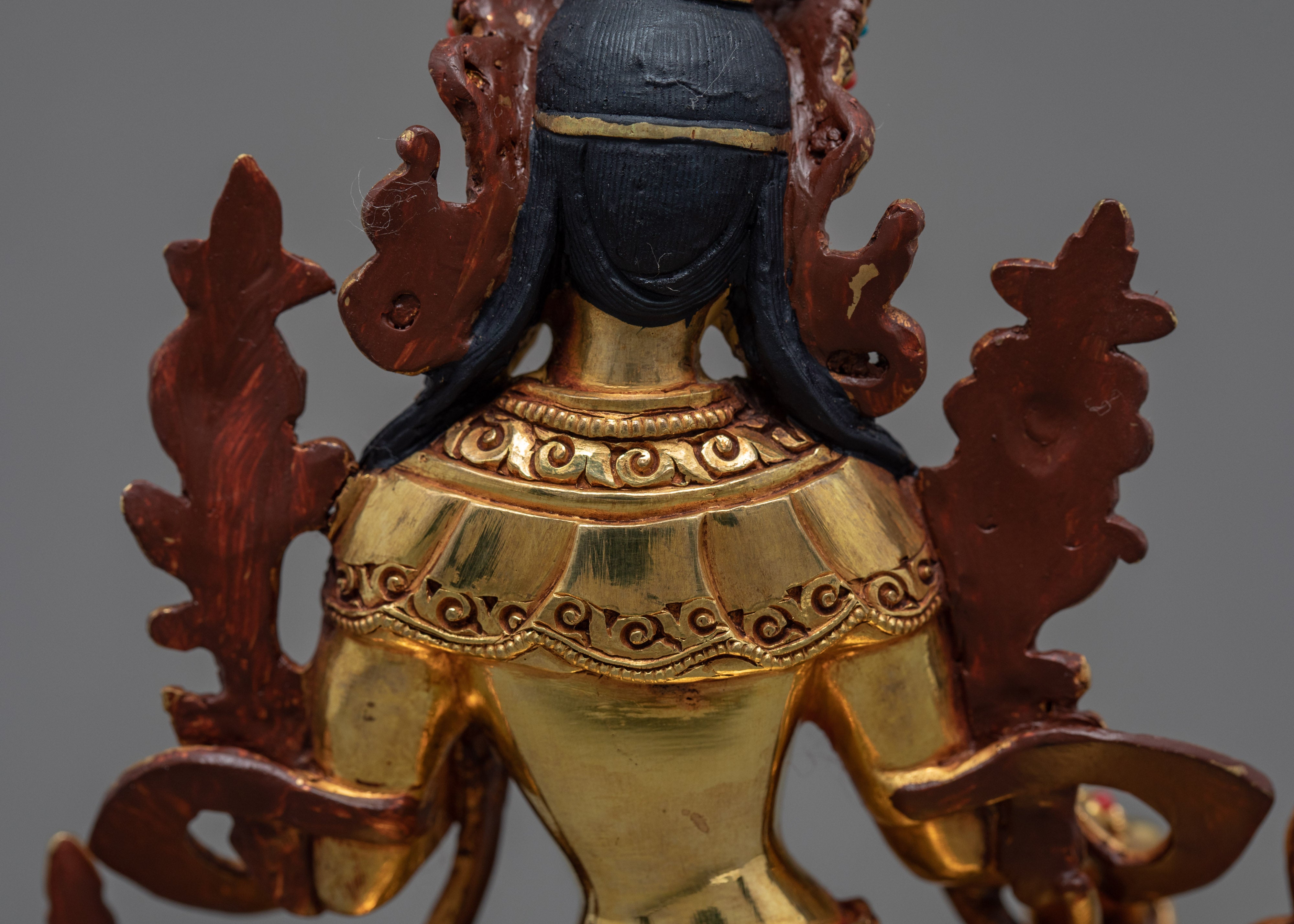 Green Tara Sculpture | Fully Enlightened Female Buddha | Deity Statue