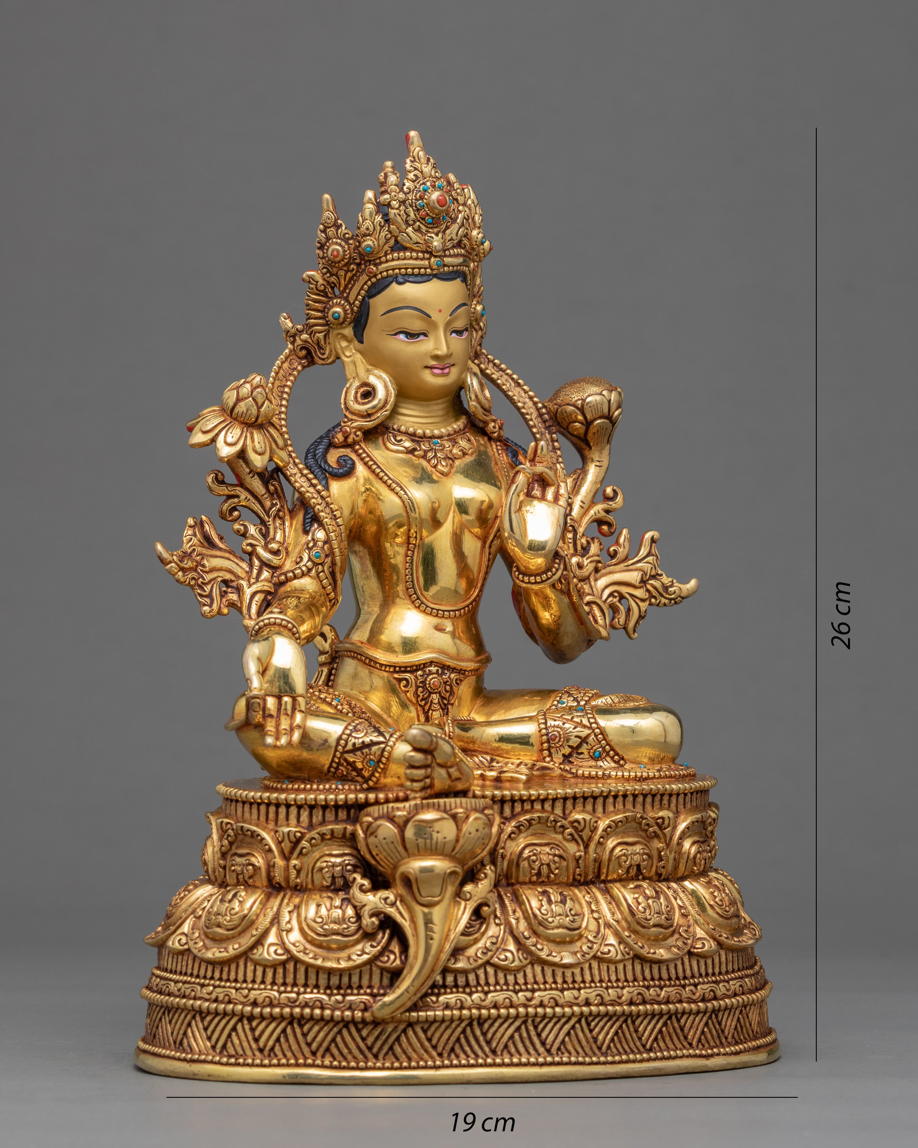 Green Tara Buddha Statue | Traditional Himalayan Art of Nepal