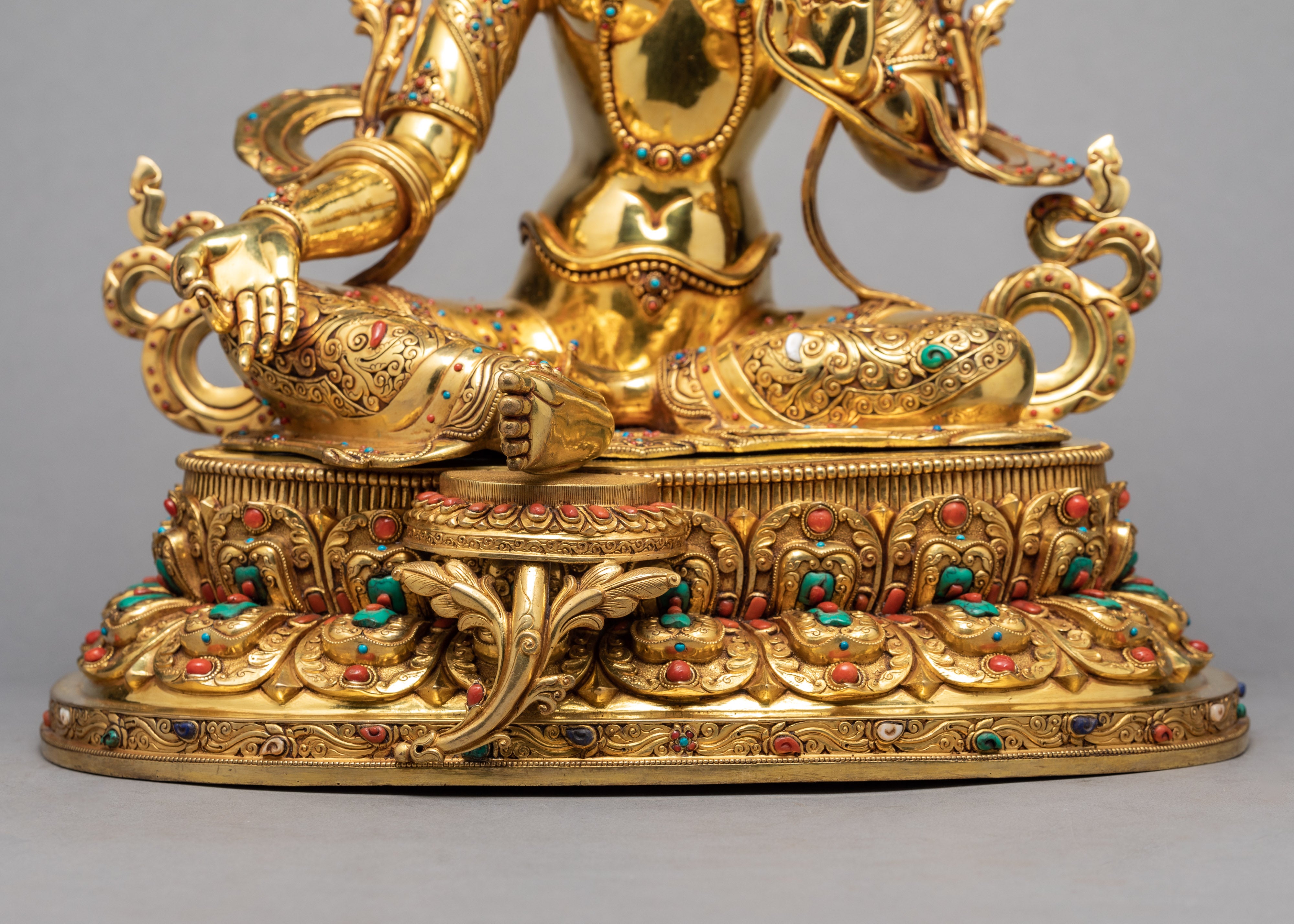 Green Tara | Buddhist Tara Statue | Coated With Genuine 24K Gold