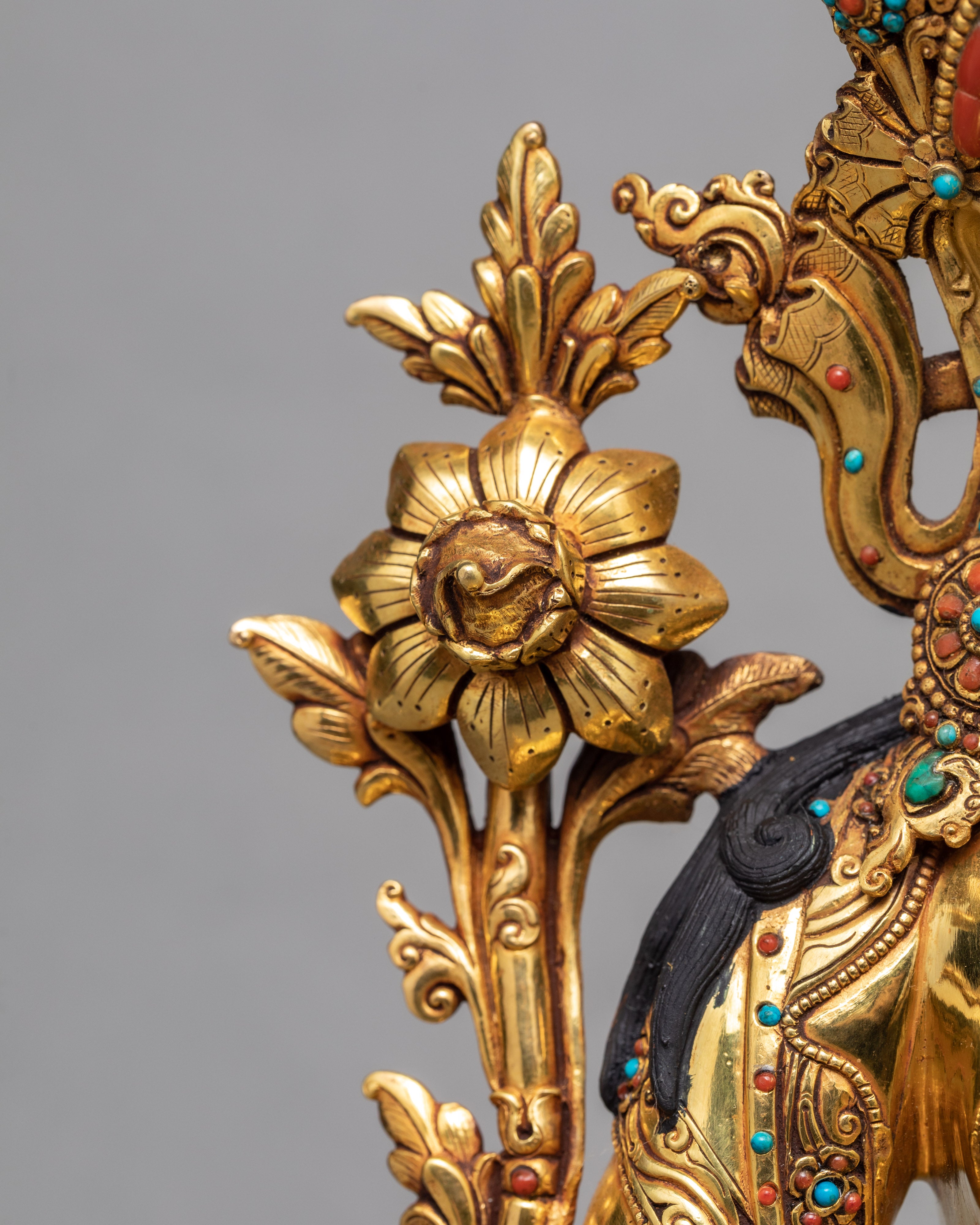 Green Tara | Buddhist Tara Statue | Coated With Genuine 24K Gold