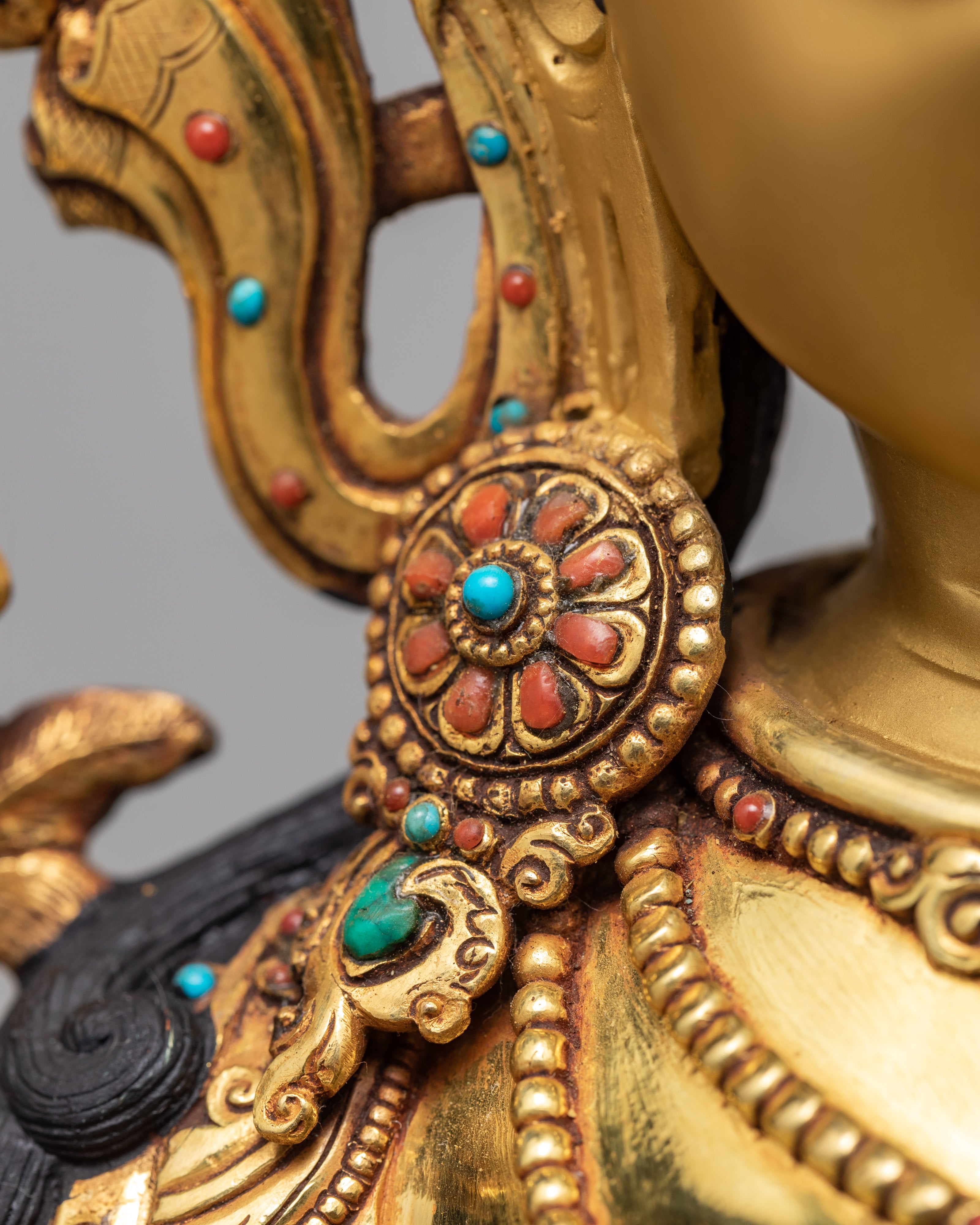 Green Tara | Buddhist Tara Statue | Coated With Genuine 24K Gold