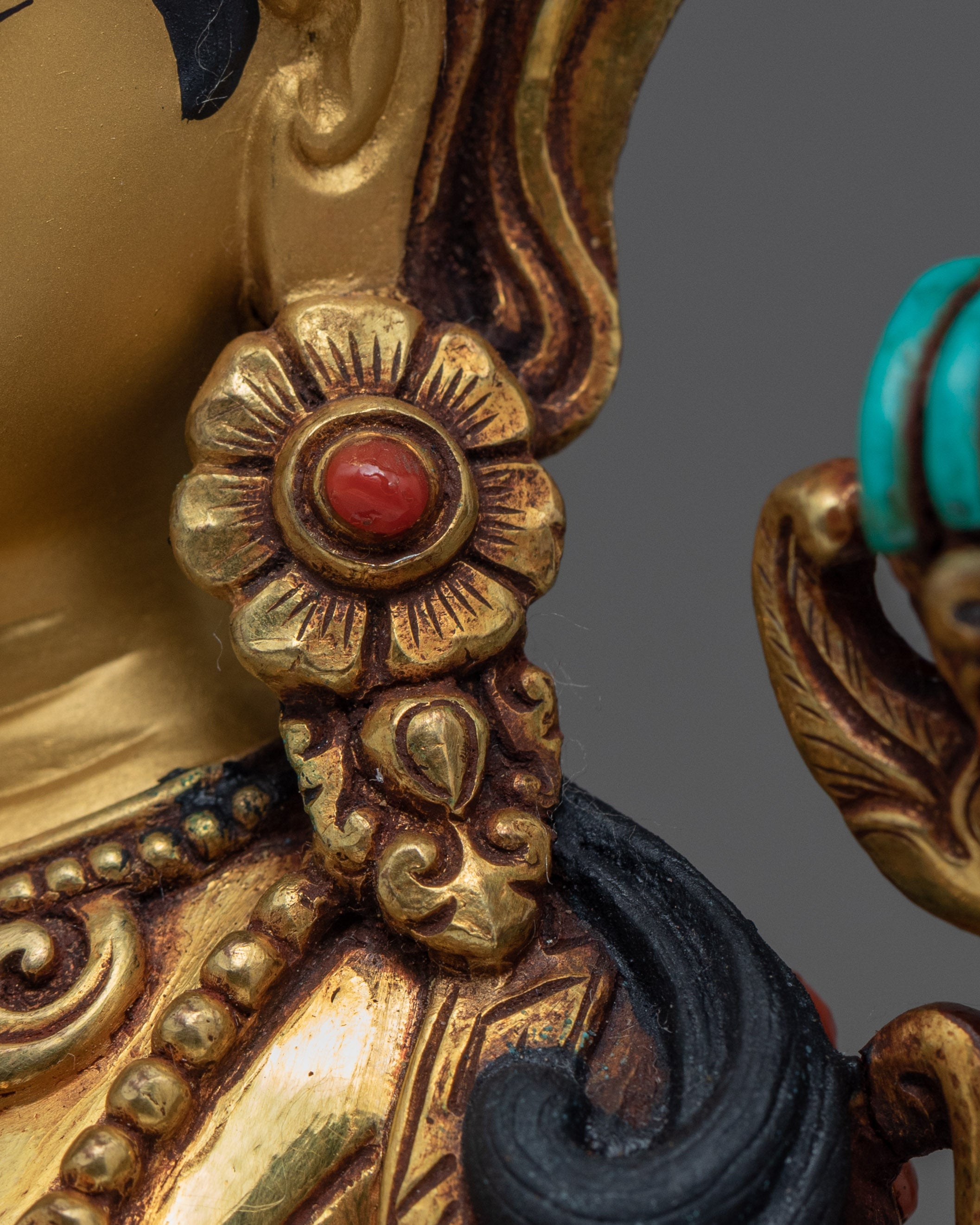 Green Tara Statue | Buddhist Deity | 24k Gold Gilded Tara Statue