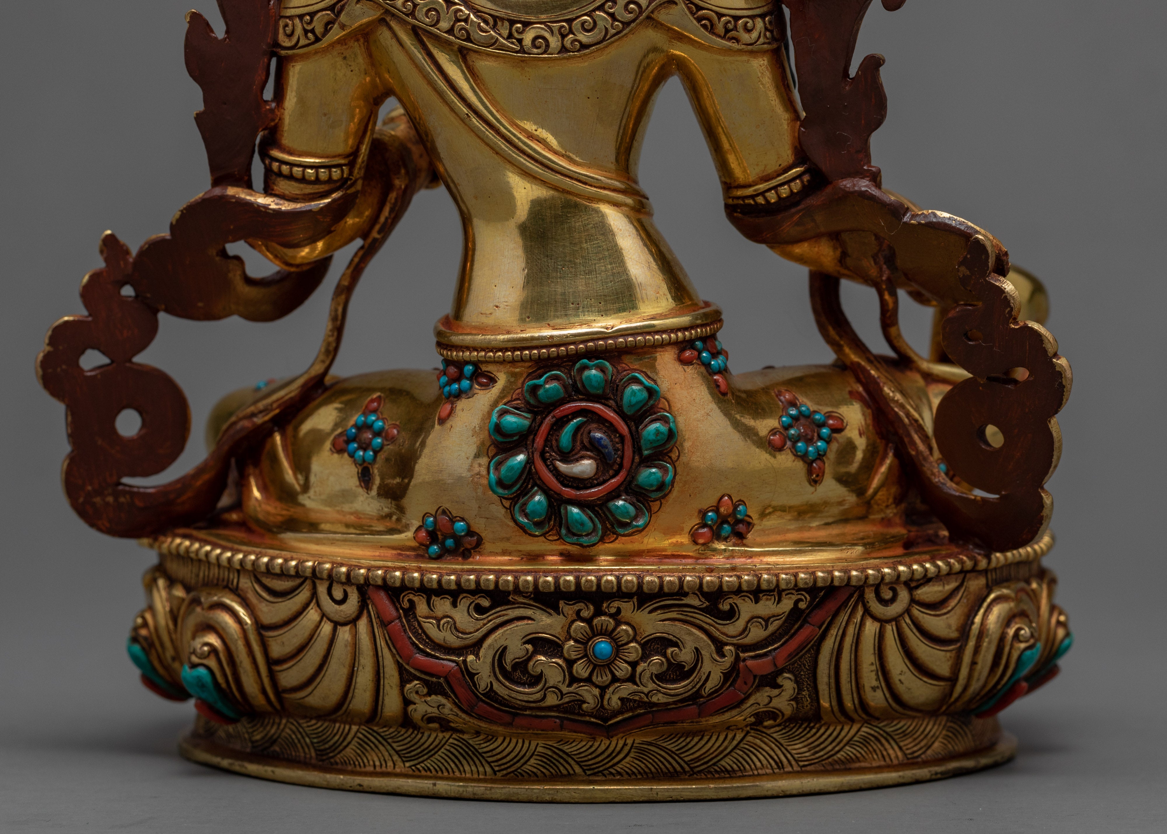 Green Tara Statue | Buddhist Deity | 24k Gold Gilded Tara Statue