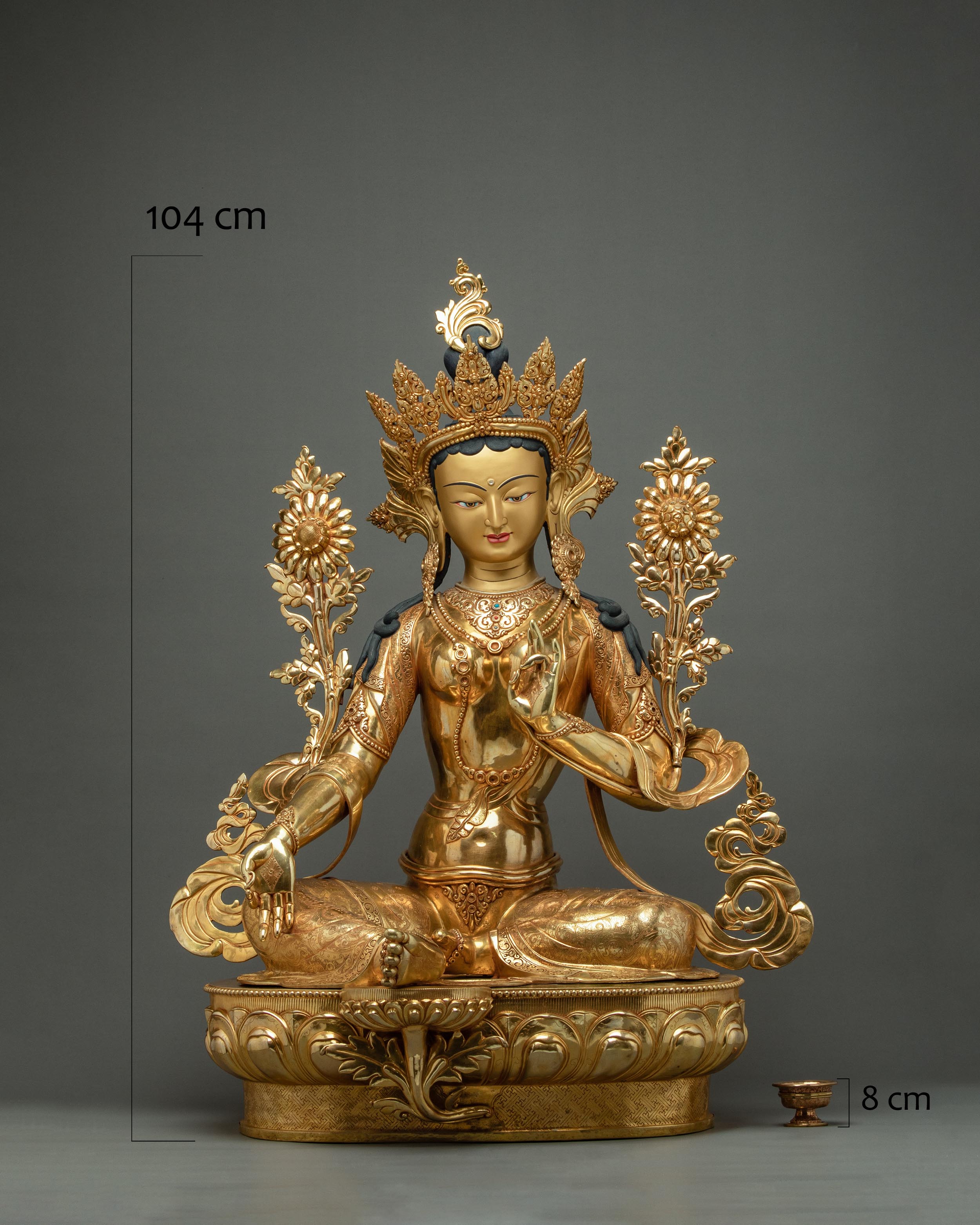 Tara Green Goddess Statue | Traditional Art of Himalayan Buddhism