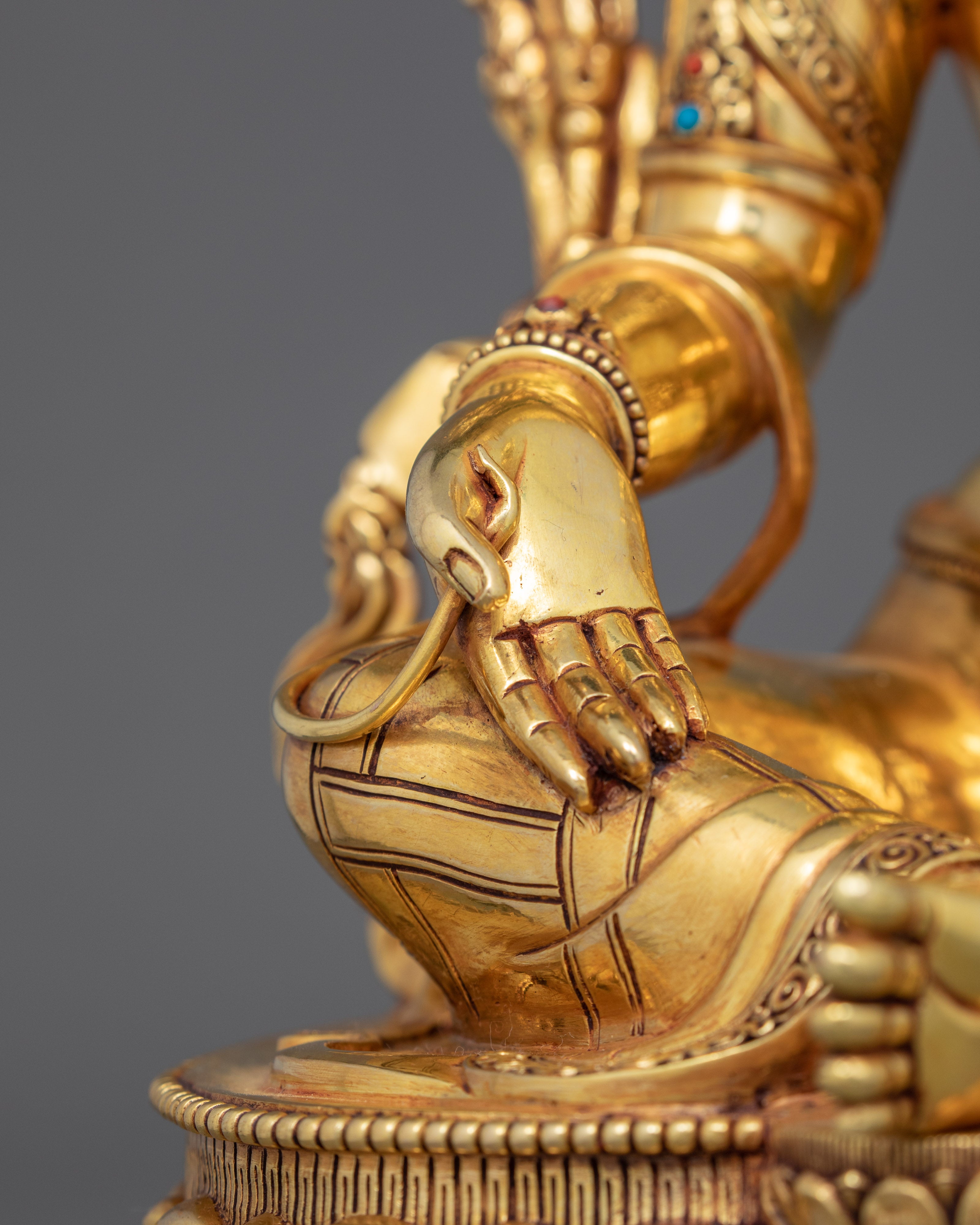 Green Tara Sculpture Nepal | Genuinely Gold Gilded in Himalayan Style