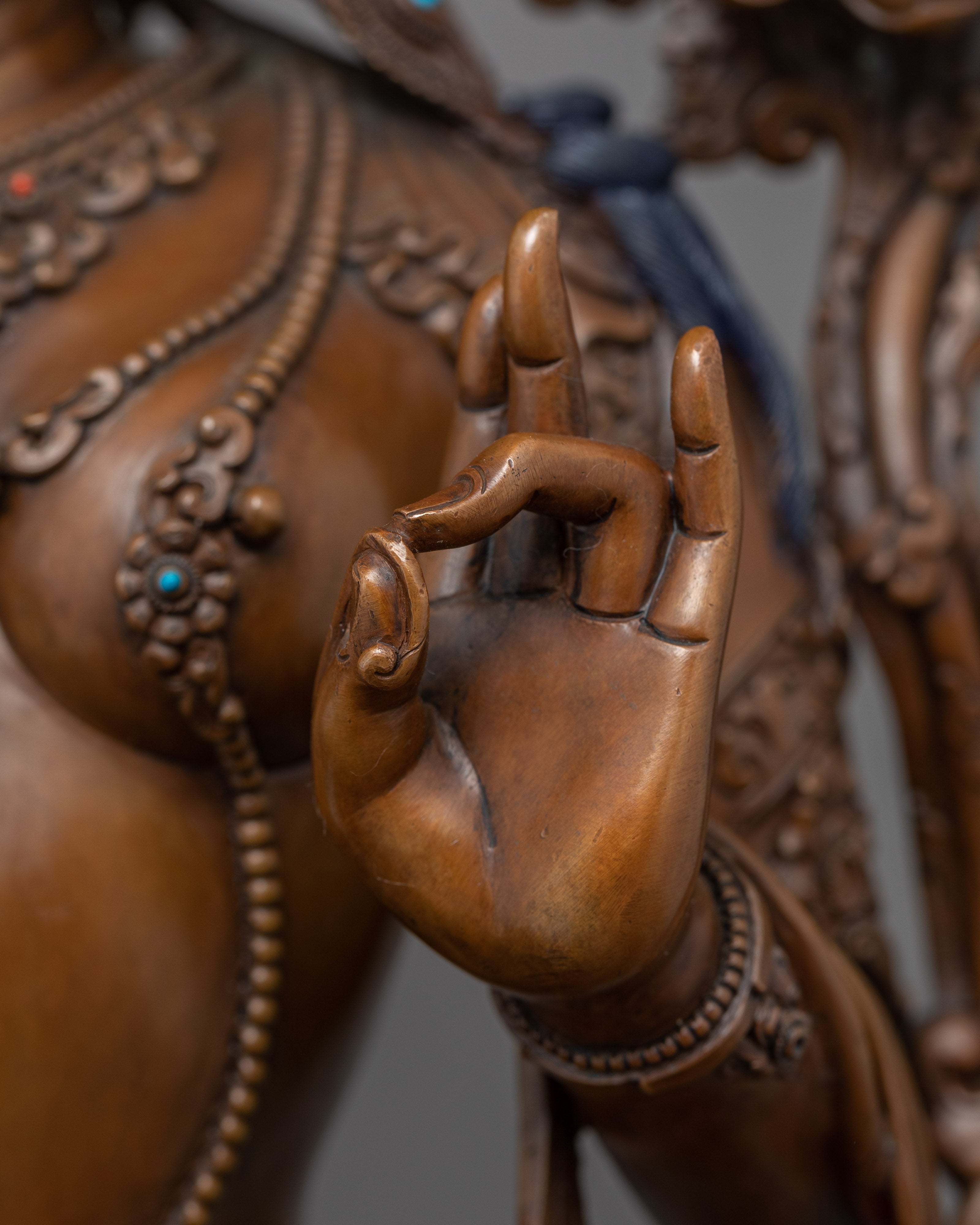 Green Tara Copper Statue | Handmade Buddhist Female Buddha