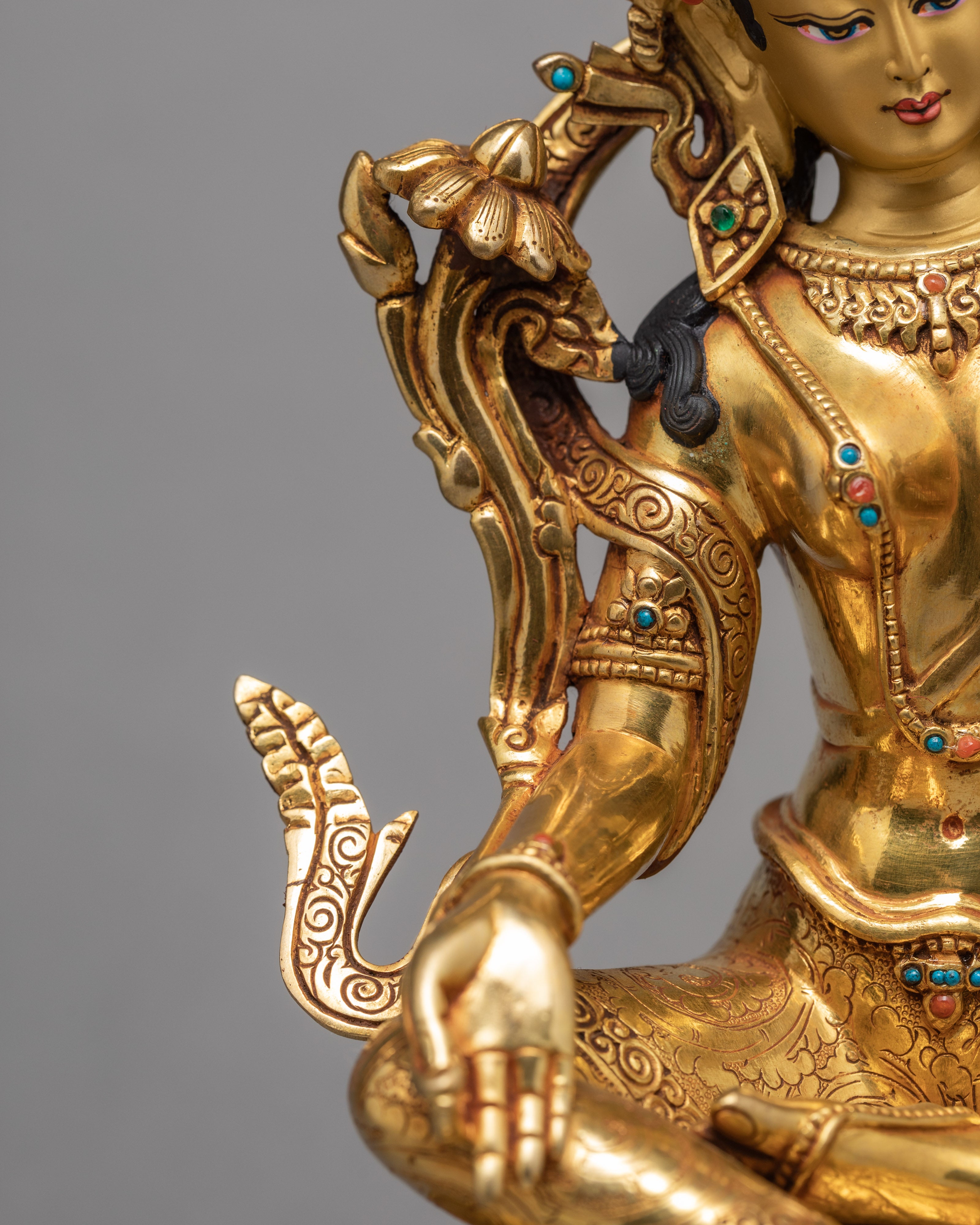 Green Tara Statue | Himalayan Buddhist Art | Tara Statue | Dakini
