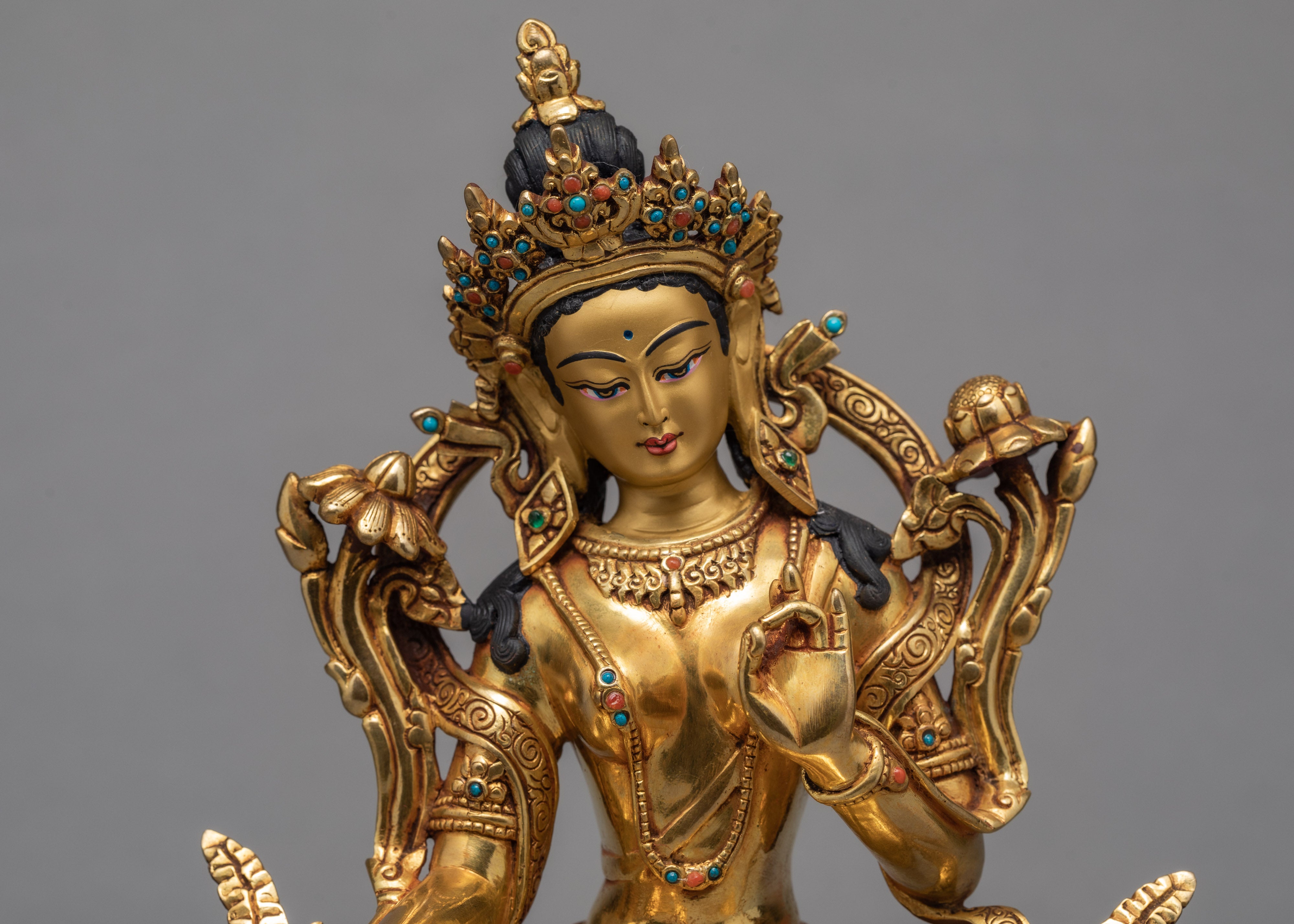 Green Tara Statue | Himalayan Buddhist Art | Tara Statue | Dakini