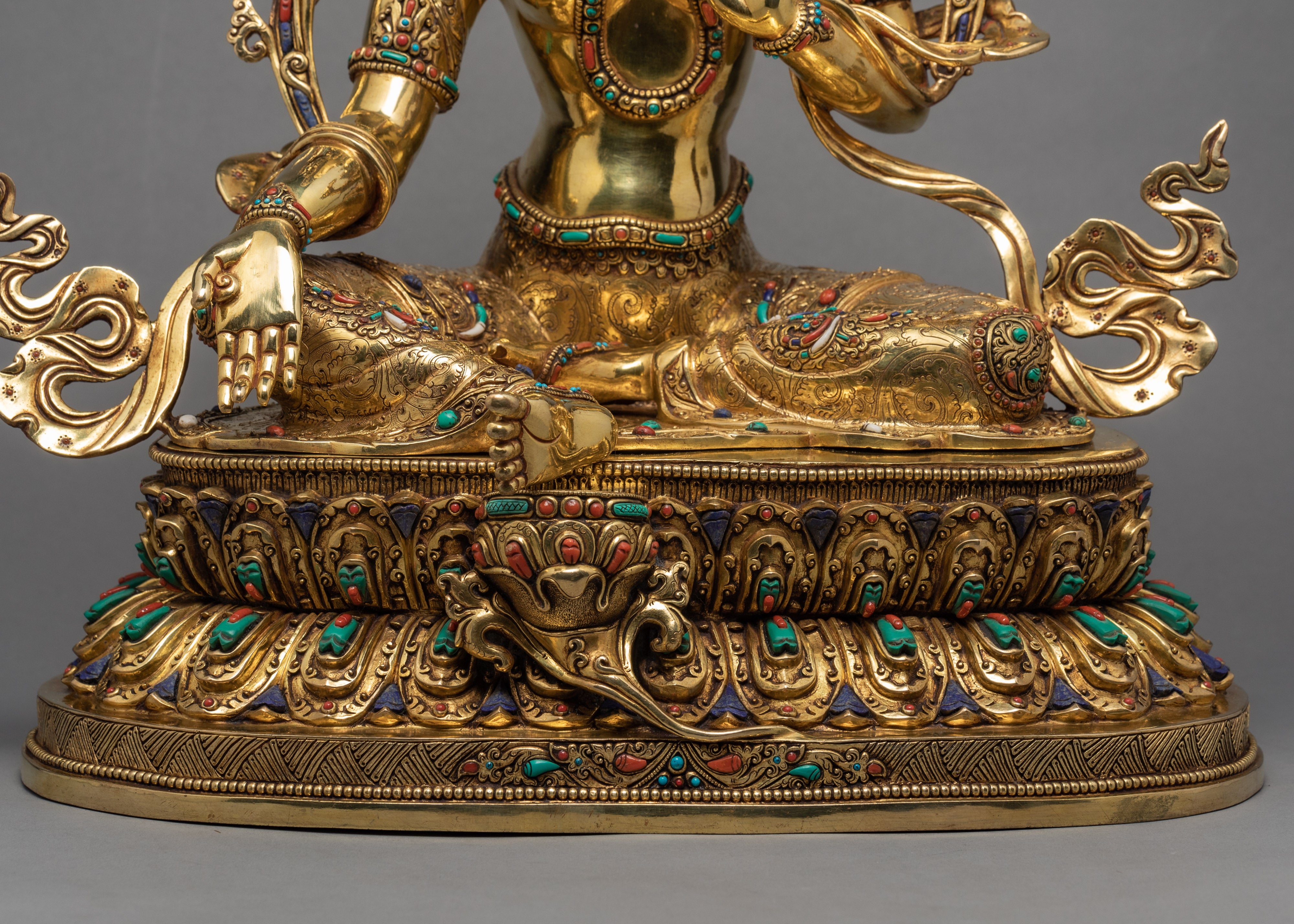 Green Tara Statue | Traditionally Handcarved Buddhist Tara Statue