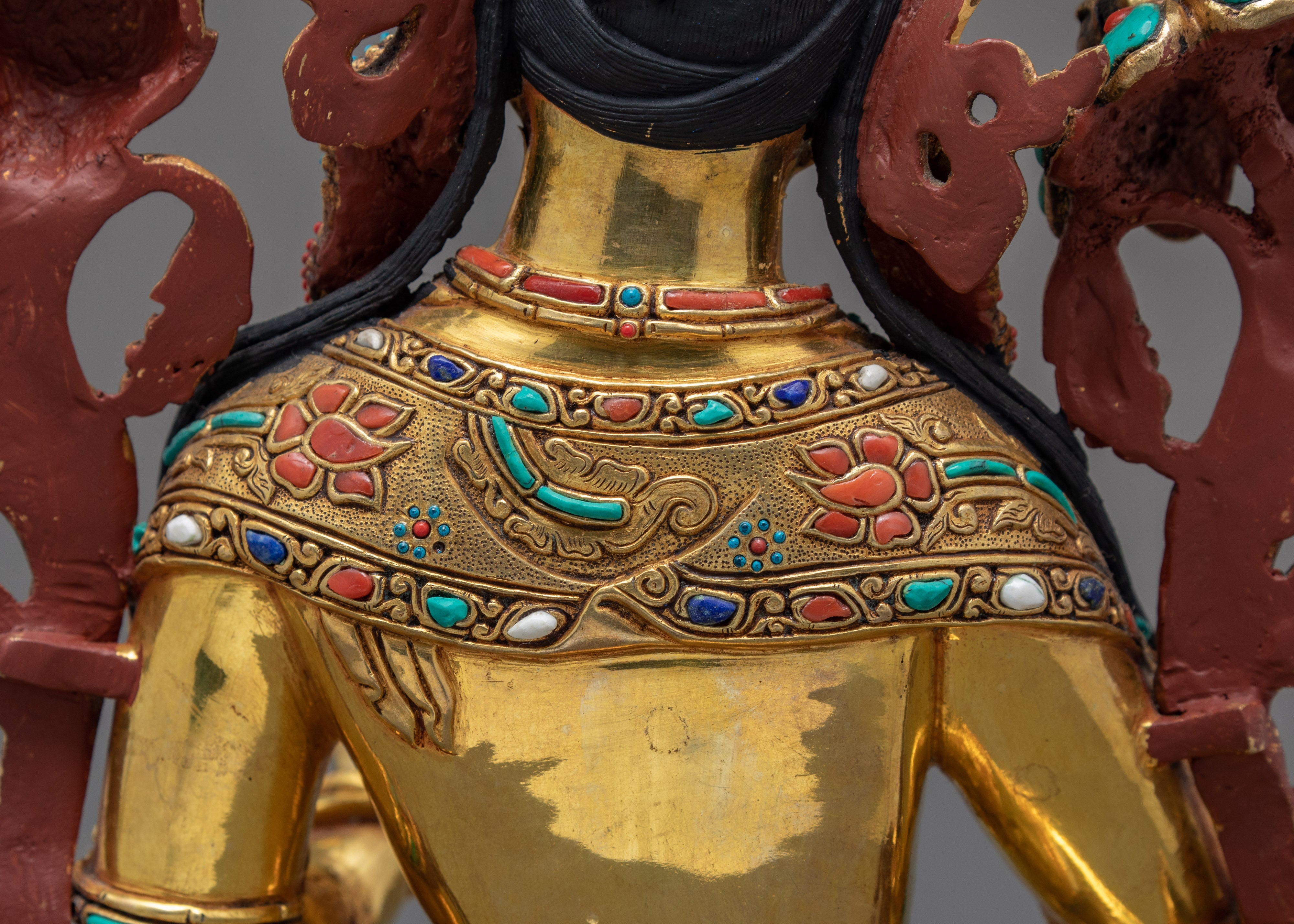 Green Tara Statue | Buddhist Deity | Handmade Sculpture