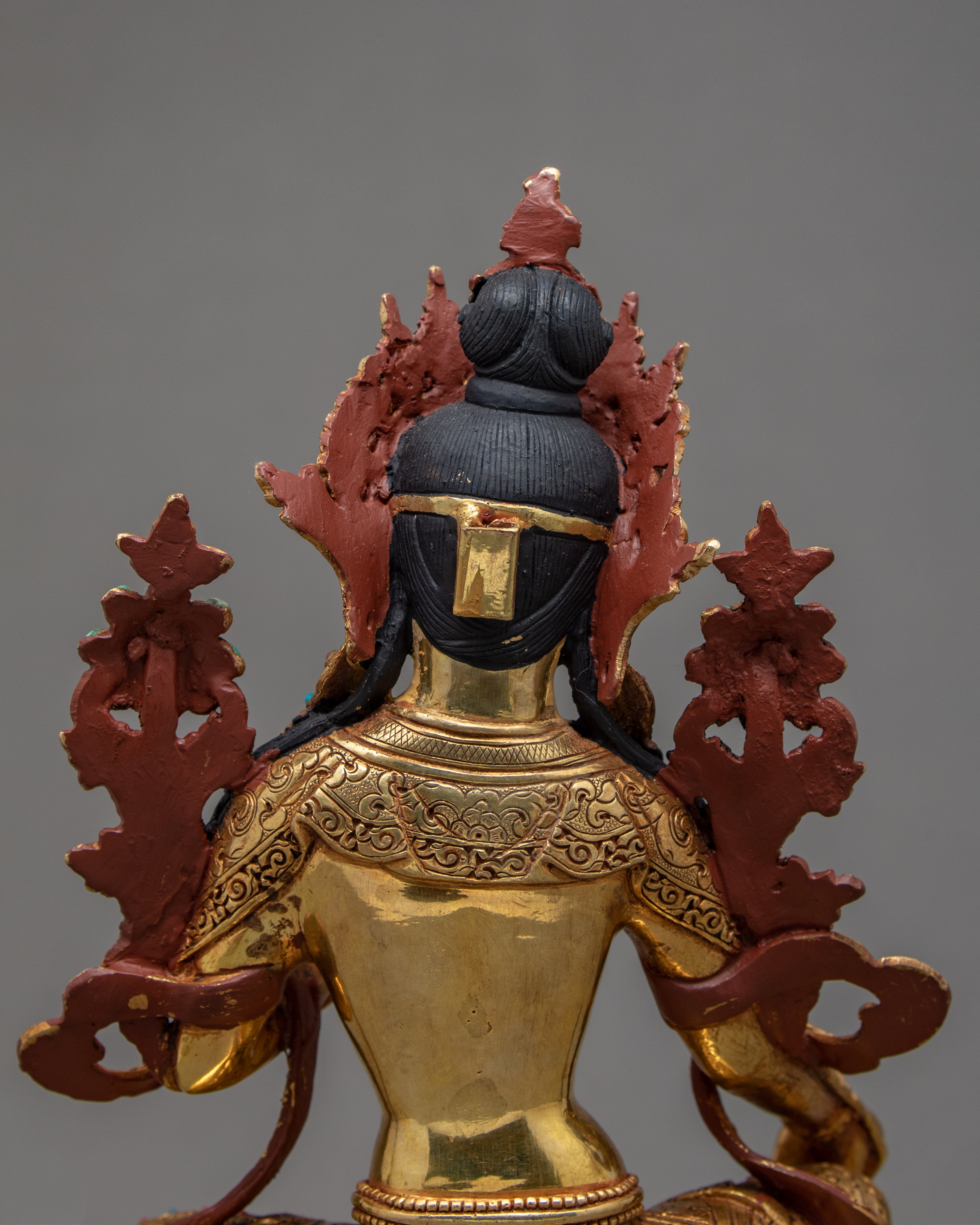 Green Tara Statue | Enlightened Female Buddha | Buddhist Deity