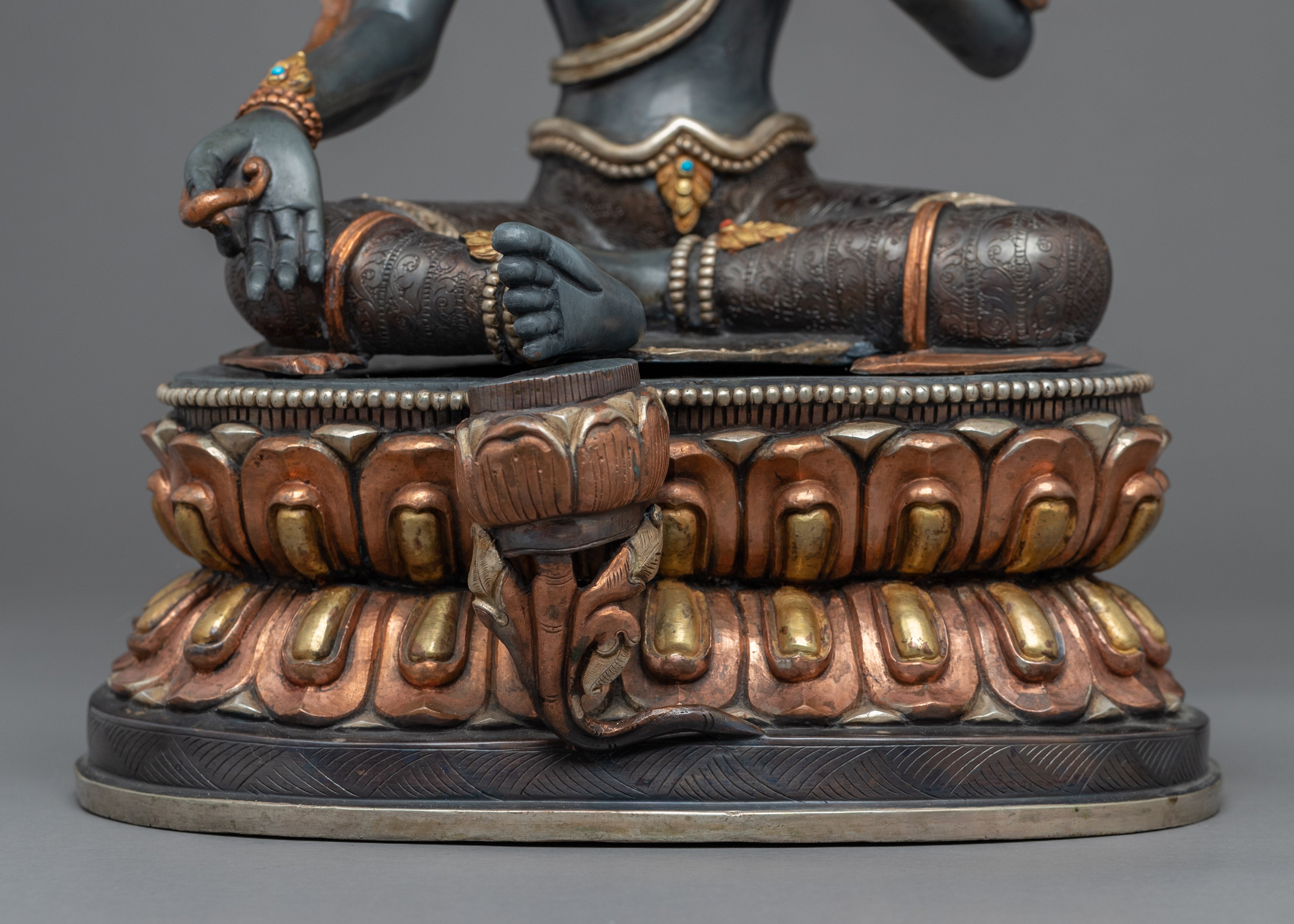 Green Tara Guru Sculpture | Female Buddha Art