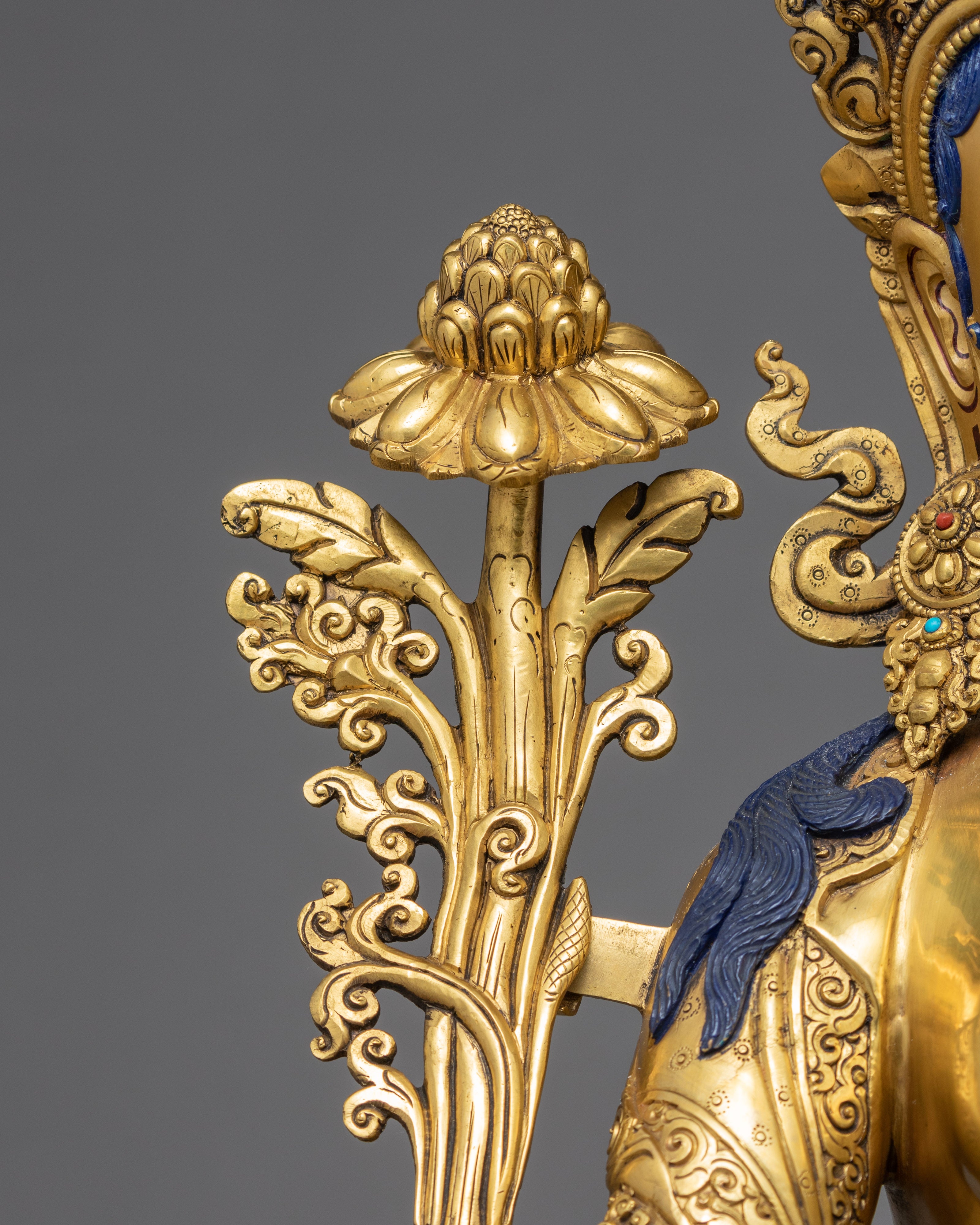 Large Green Tara Sculpture | Traditional Female Buddha