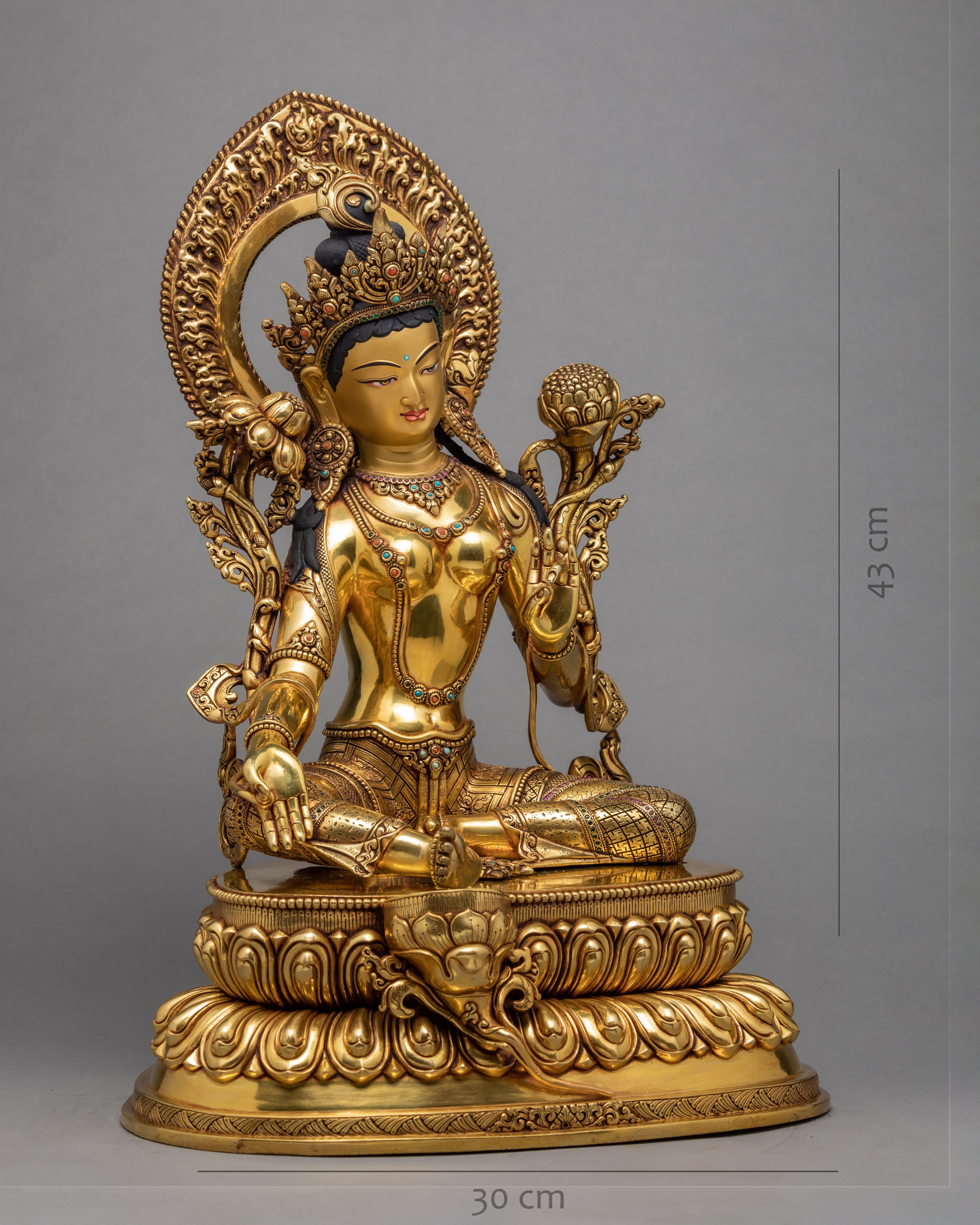 Green Tara Buddha | Handmade Bodhisattva Statue