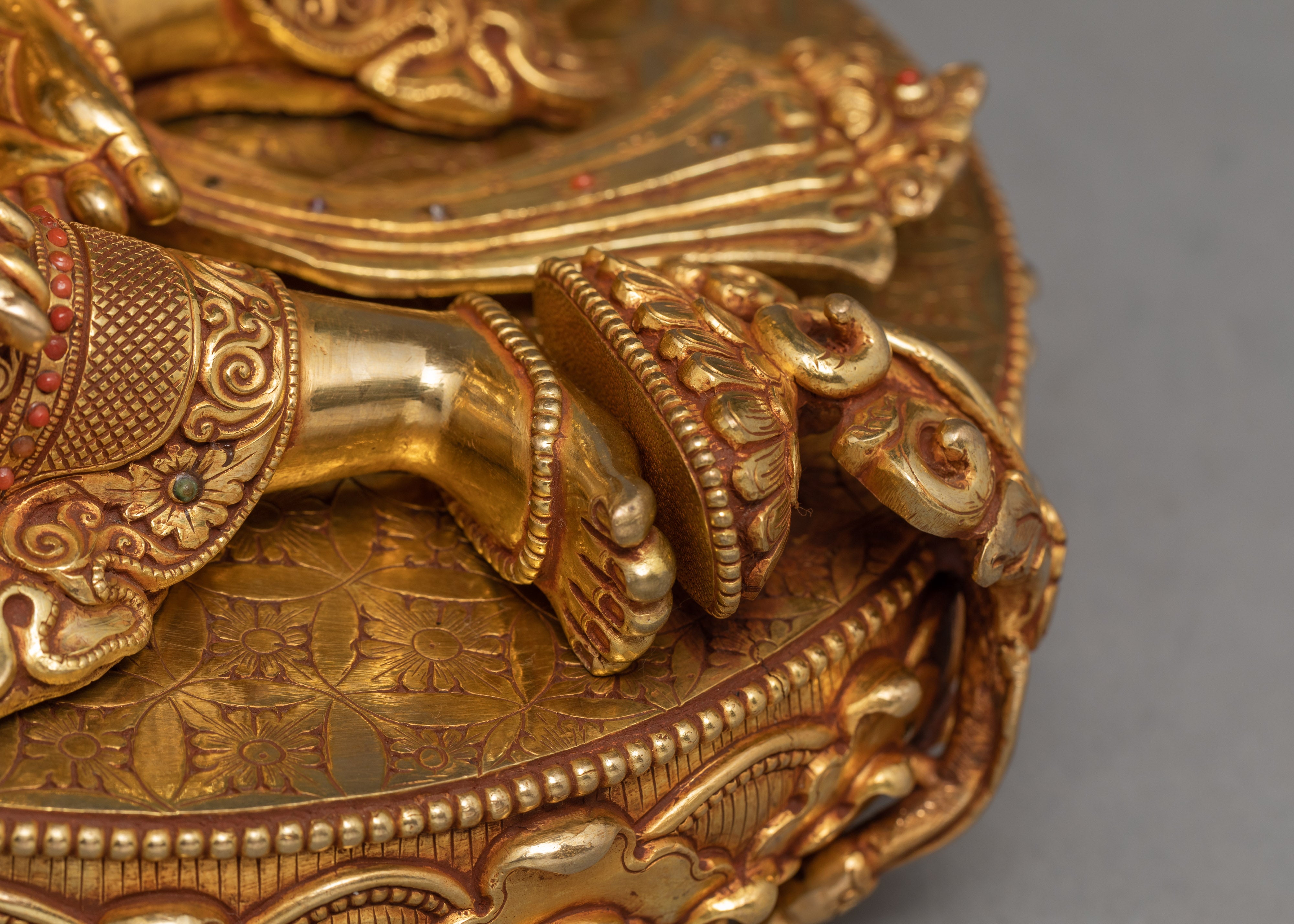 Seated Green Tara Statue | Fine Hand Carved Buddhist Sculpture