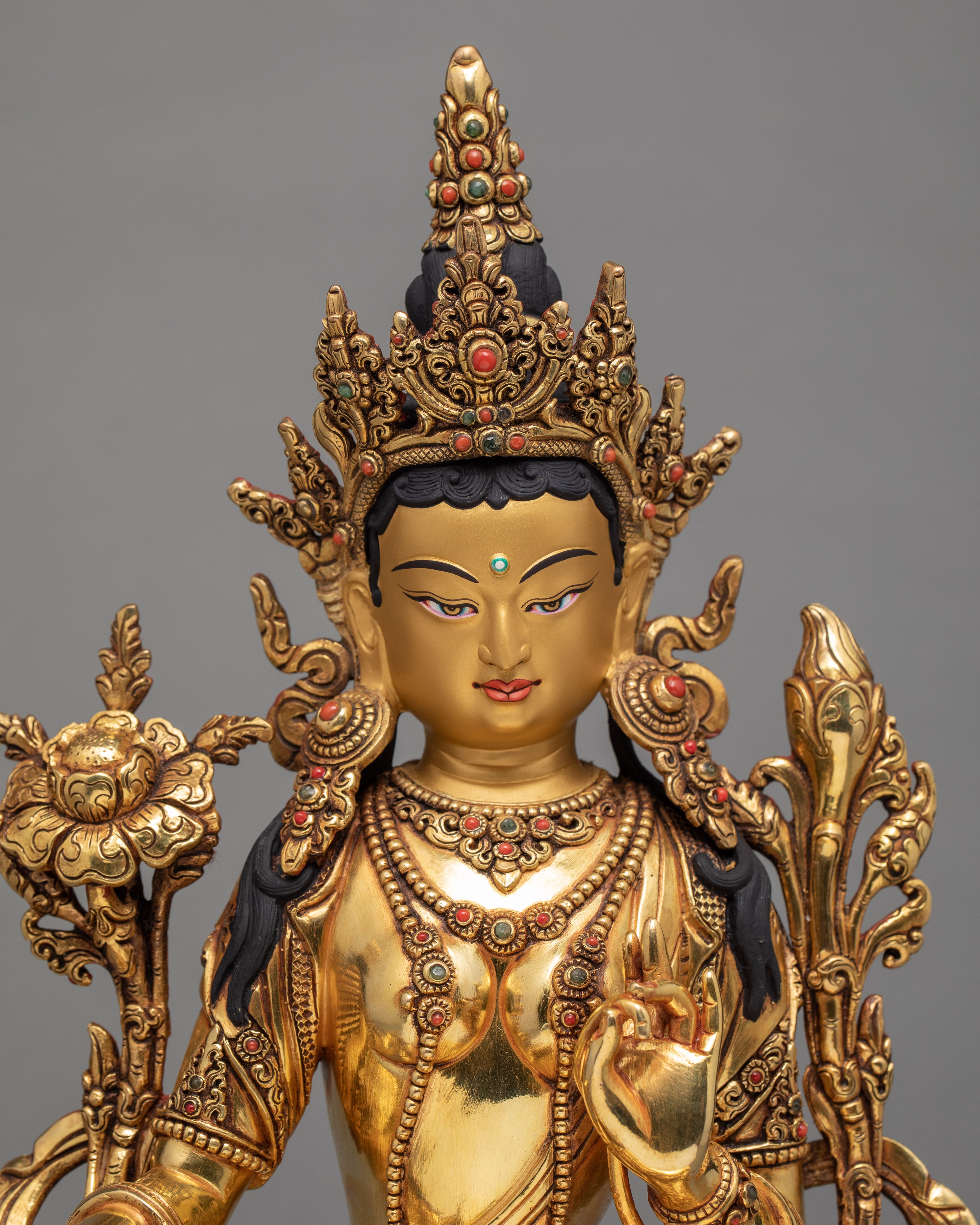 Green Tara Statue | Himalayan Buddhist Art | Tara Statue