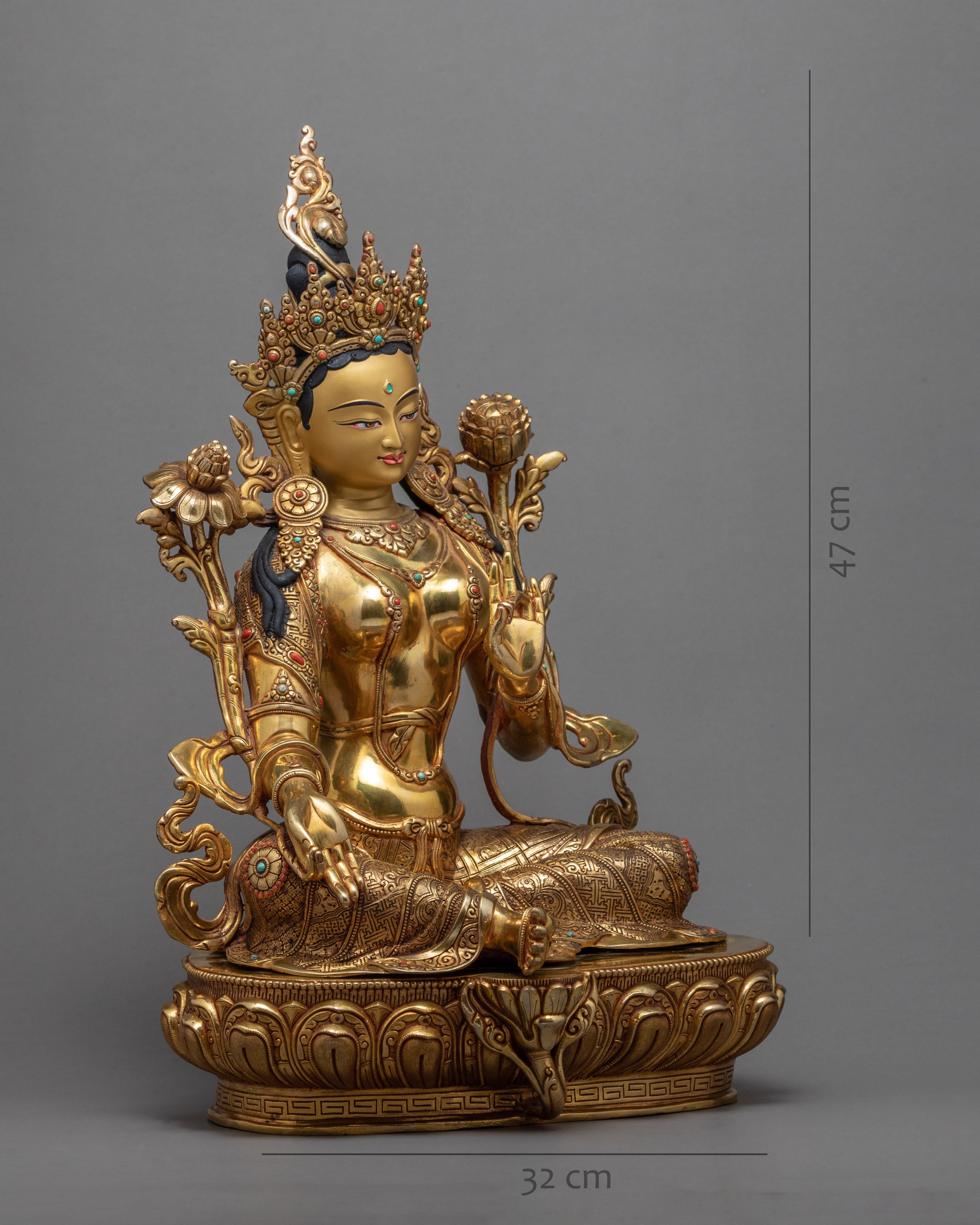 Green Tara Statue | Buddhist Deity | Female Buddha