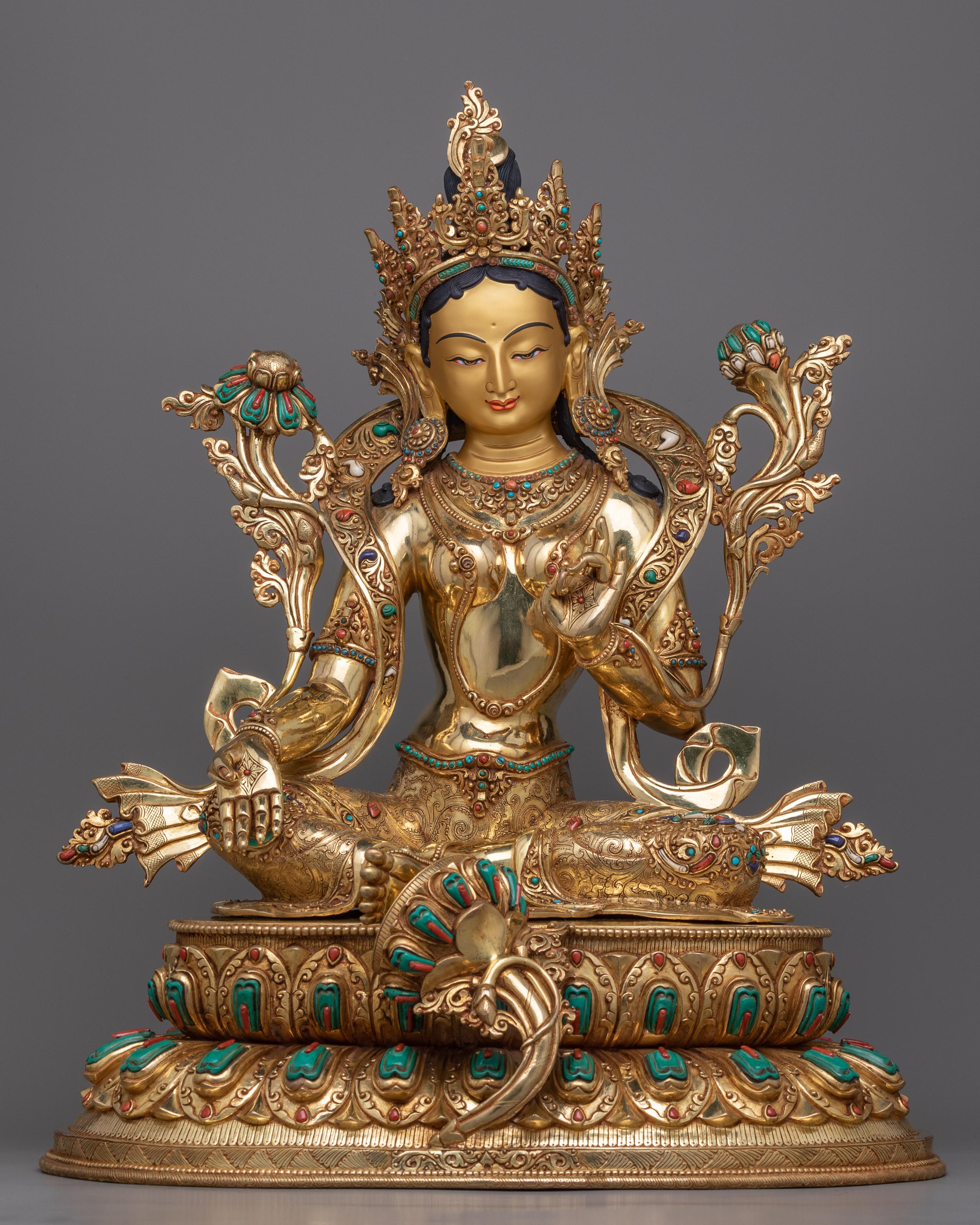green tara buddha statue
