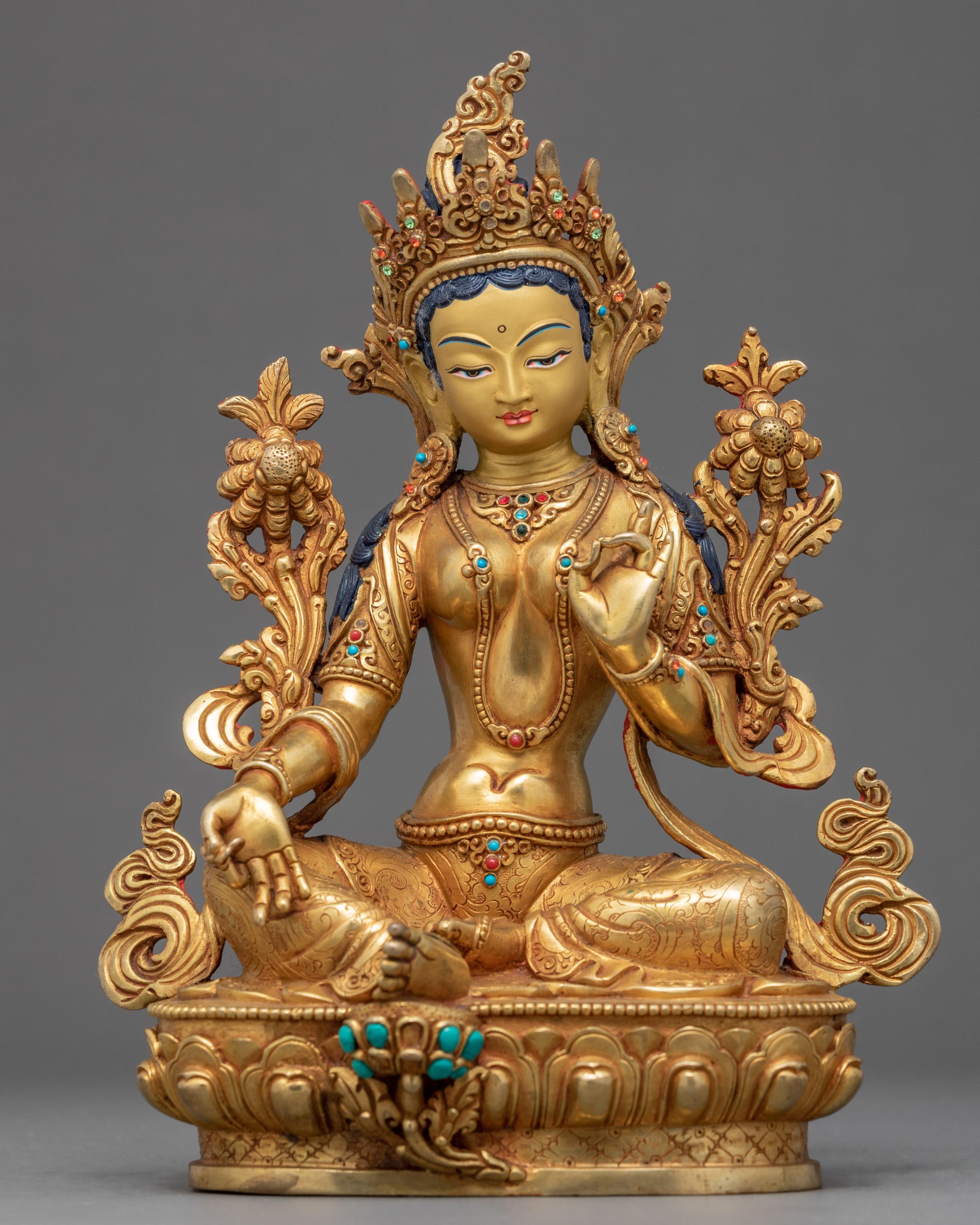 Mother Green Tara Sculpture | Traditionally Hand Carved Statue