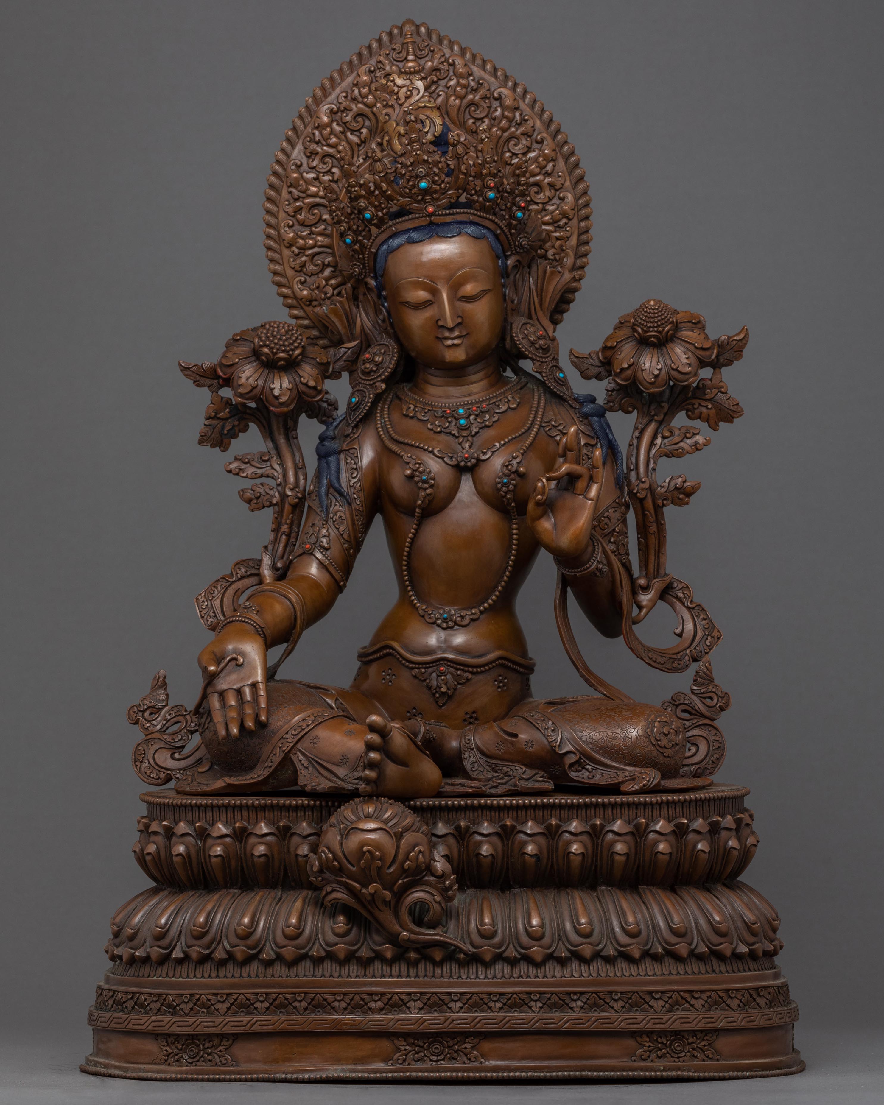 Green Tara Copper Statue