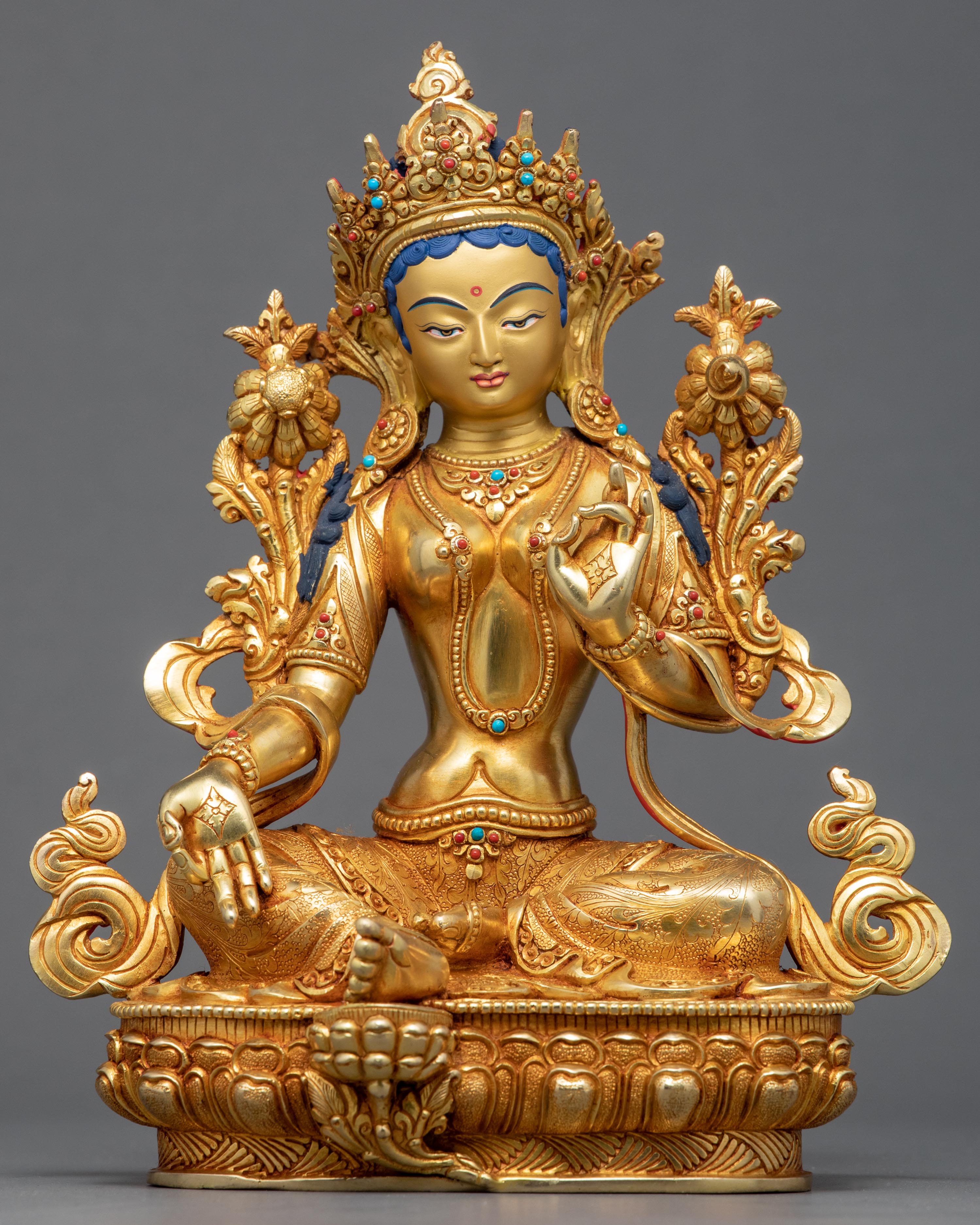Tara Green Statue | Finely Crafted Buddhist Figurine