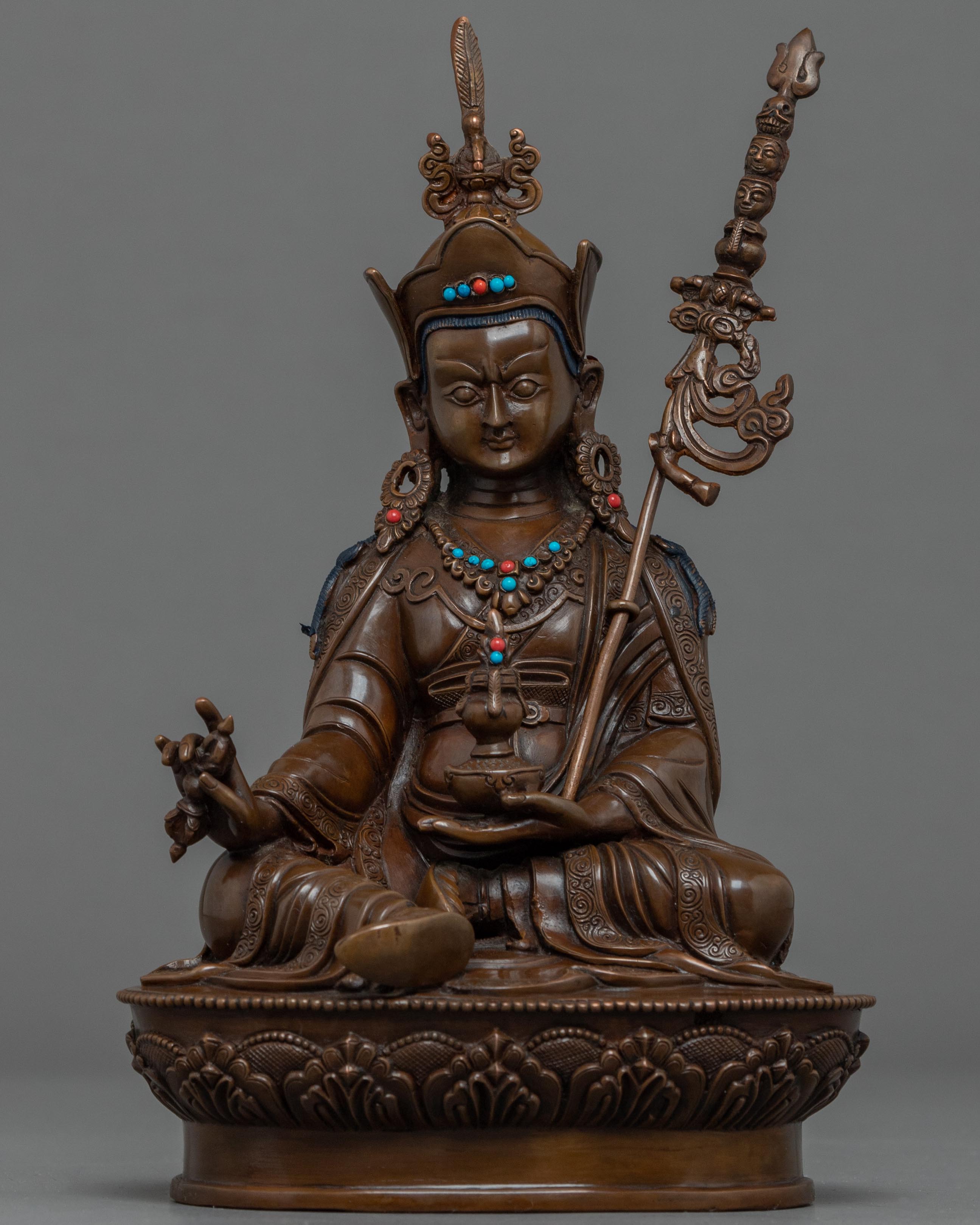 Guru Padmasambhava Copper Statue