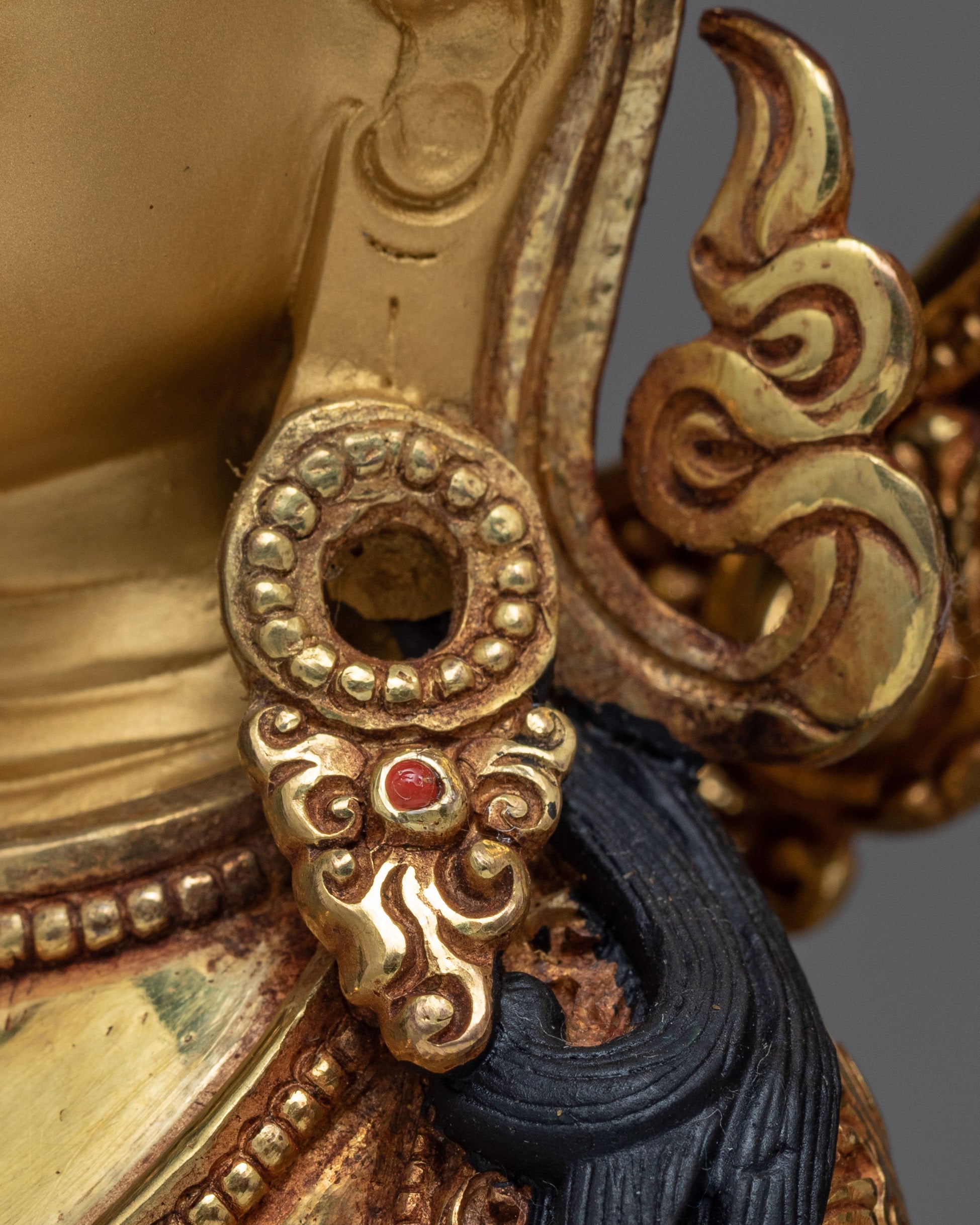 Ksitigarbha Statue | Himalayan Buddhist Diety | 24k Gold Glided Bodhisattva