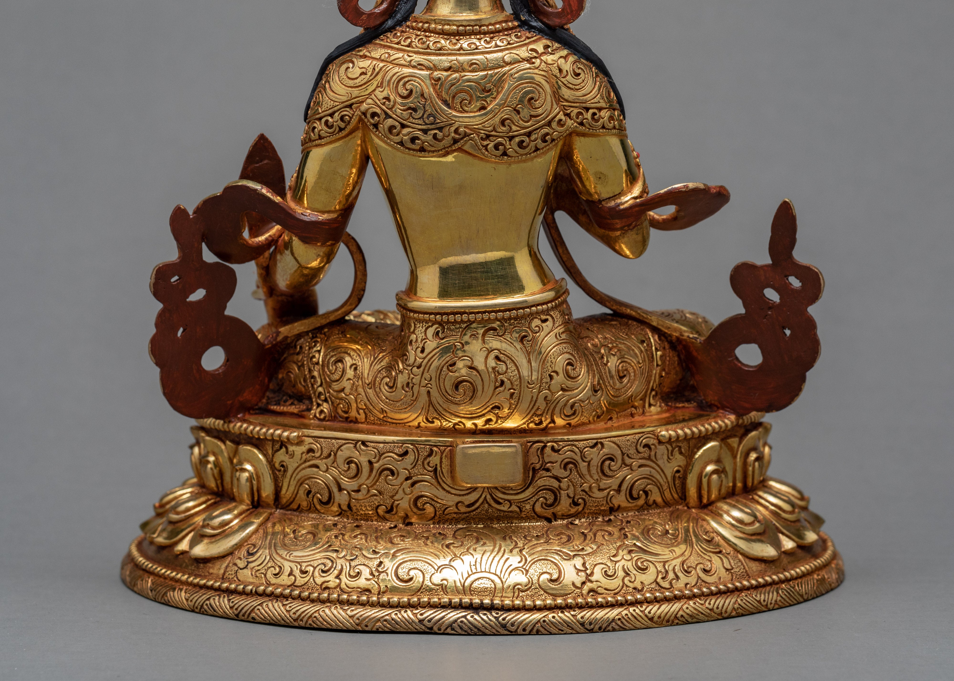 Ksitigarbha Statue | Himalayan Buddhist Diety | 24k Gold Glided Bodhisattva