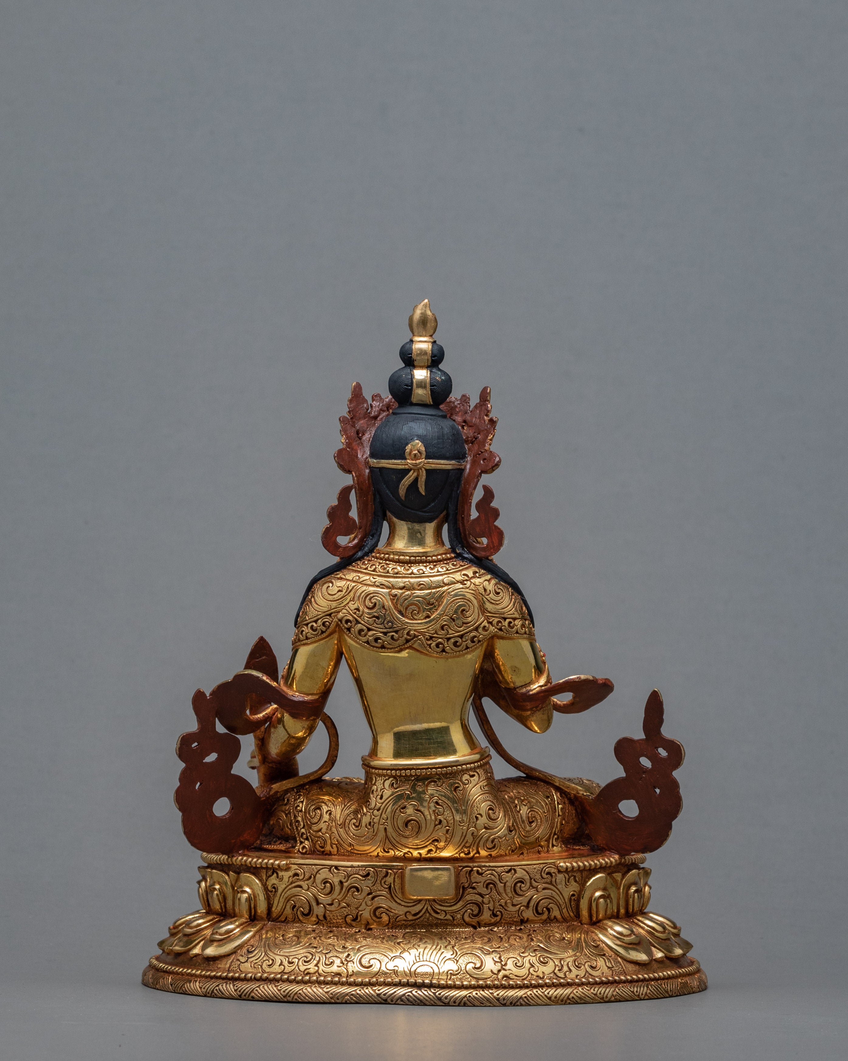 Ksitigarbha Statue | Himalayan Buddhist Diety | 24k Gold Glided Bodhisattva