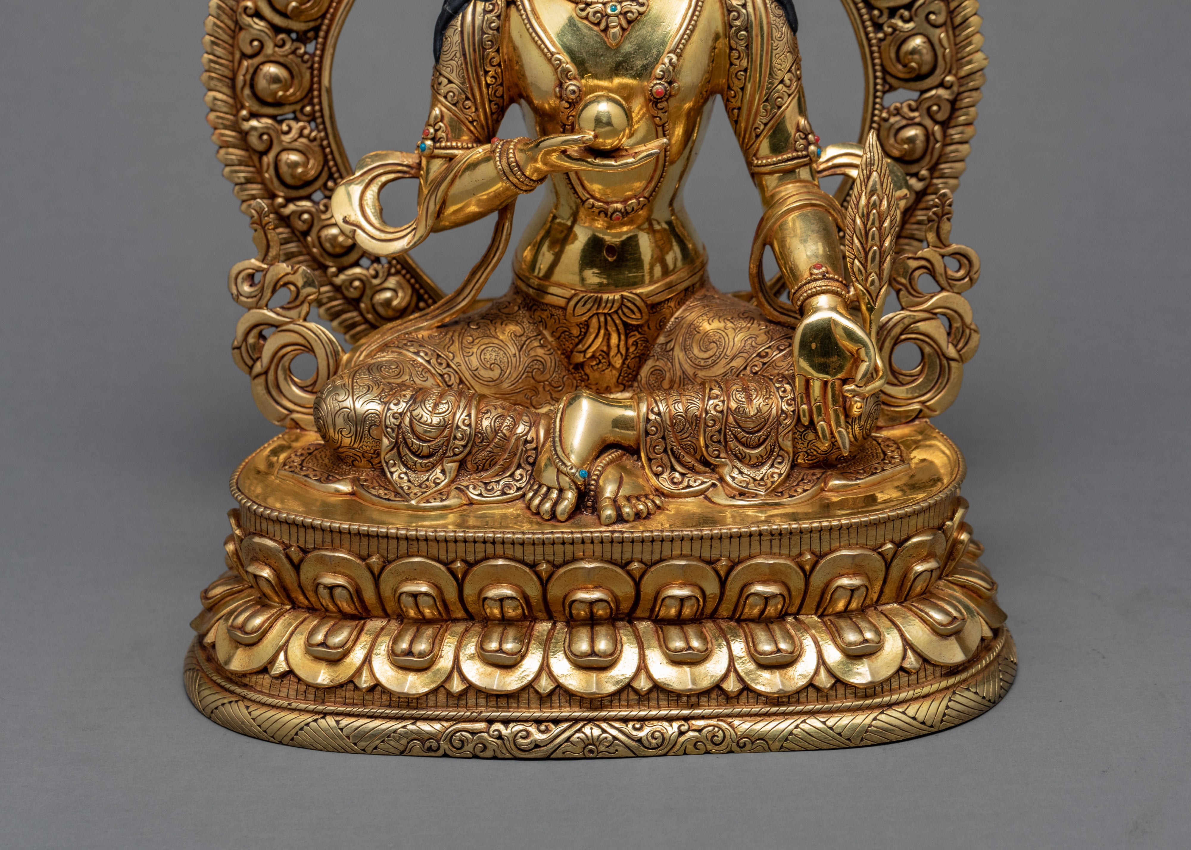 Ksitigarbha Statue | Glided with 24k Gold | Tibetan Buddhist Art