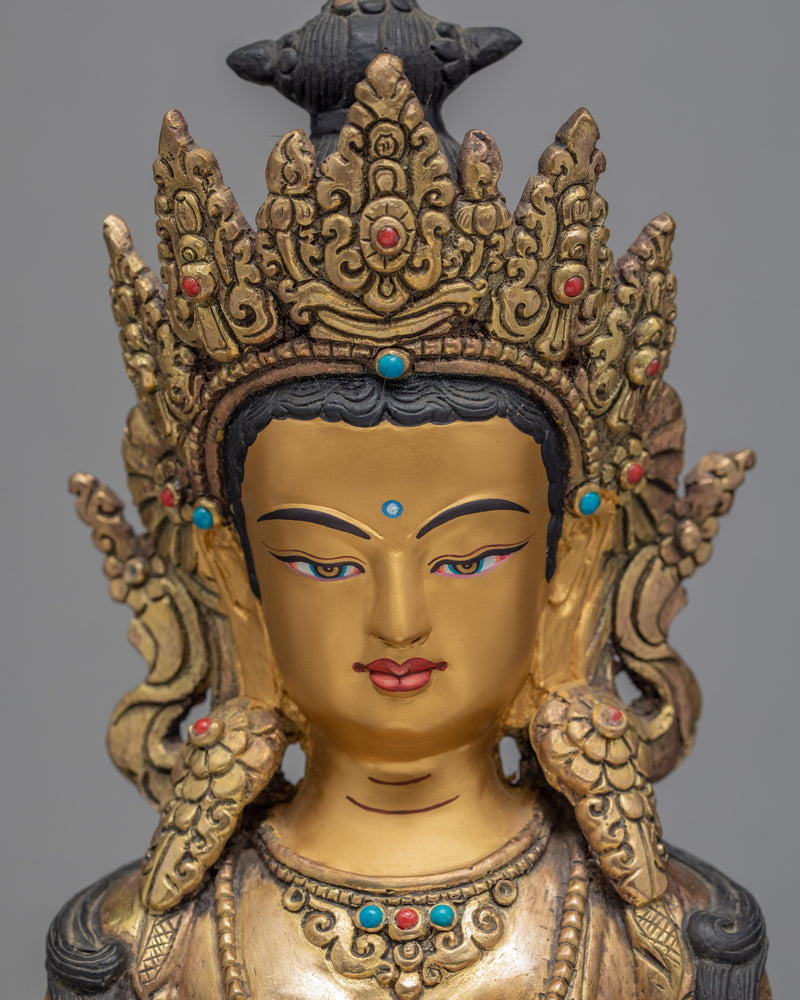 Ksitigarbha Statue |  Traditional Bodhisattva Sculpture | Womb Of The Earth