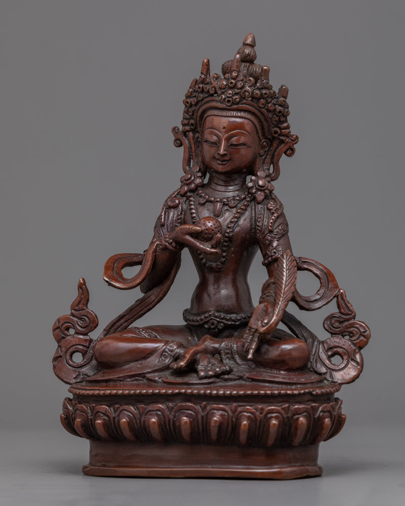 Ksitigarbha Buddha Copper Statue | Oxidized Copper Art Of Buddhist Bodhisattva
