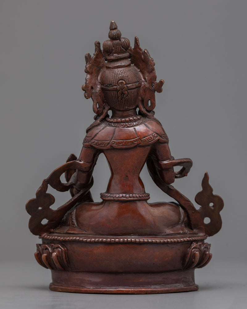 Ksitigarbha Buddha Copper Statue | Oxidized Copper Art Of Buddhist Bodhisattva