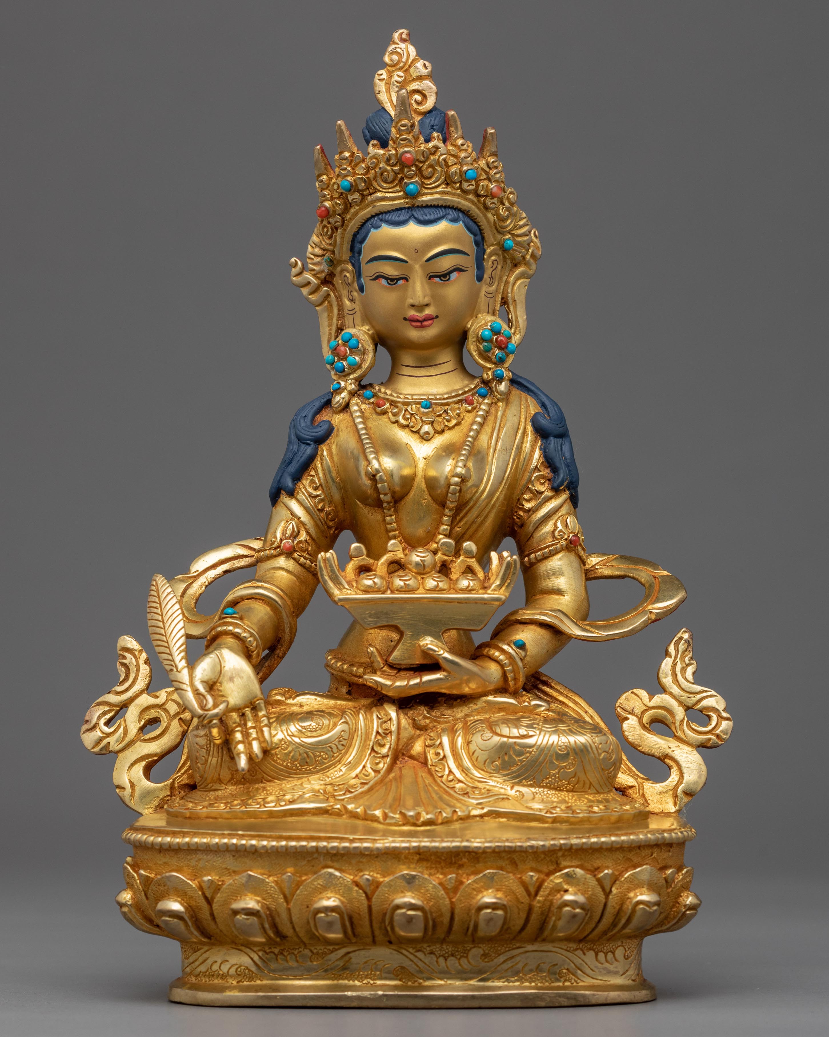 Kshitigarbha Gold Plated Statue