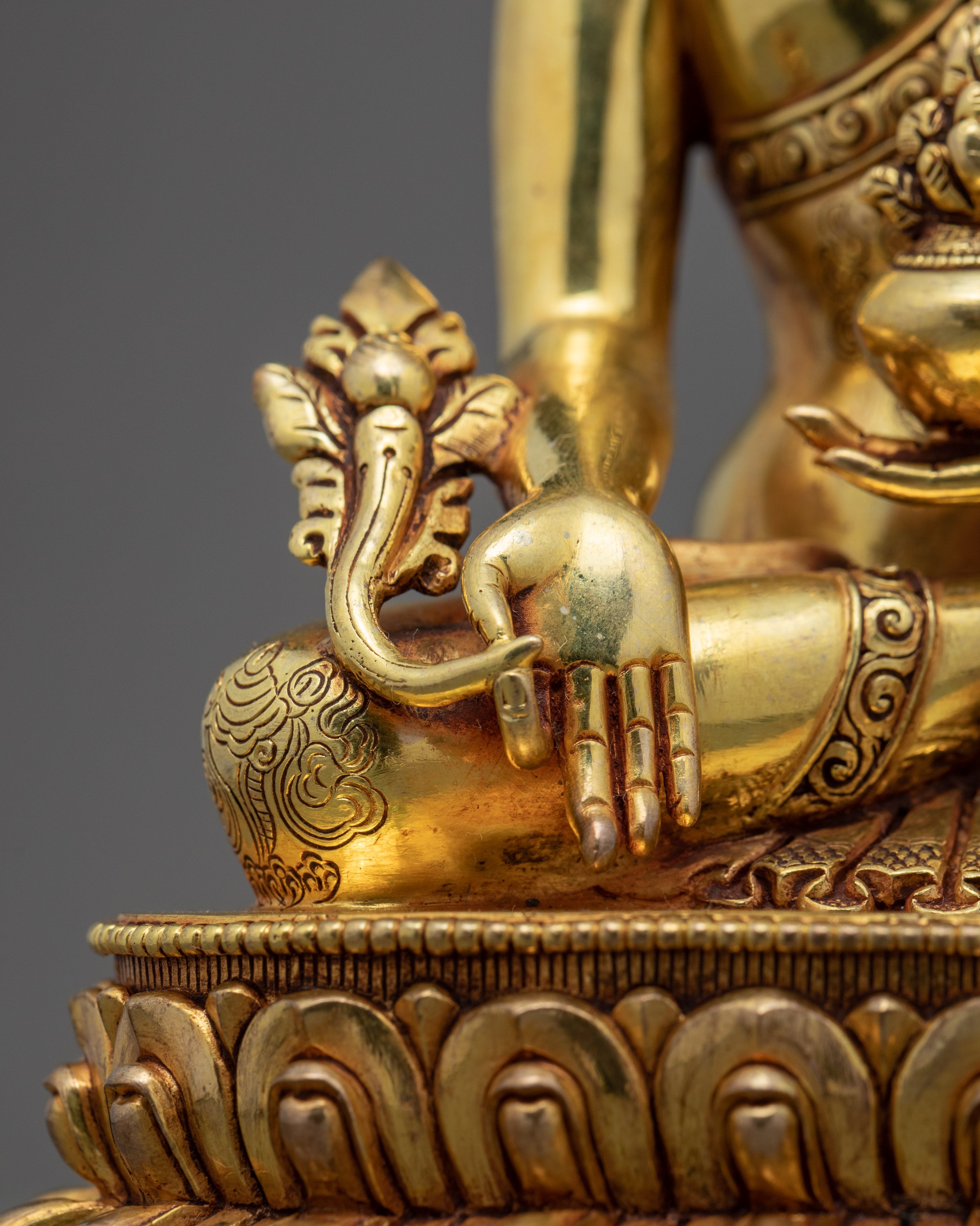 Medicine Buddha | Lapis Lazuli | Gold Gilded Statue