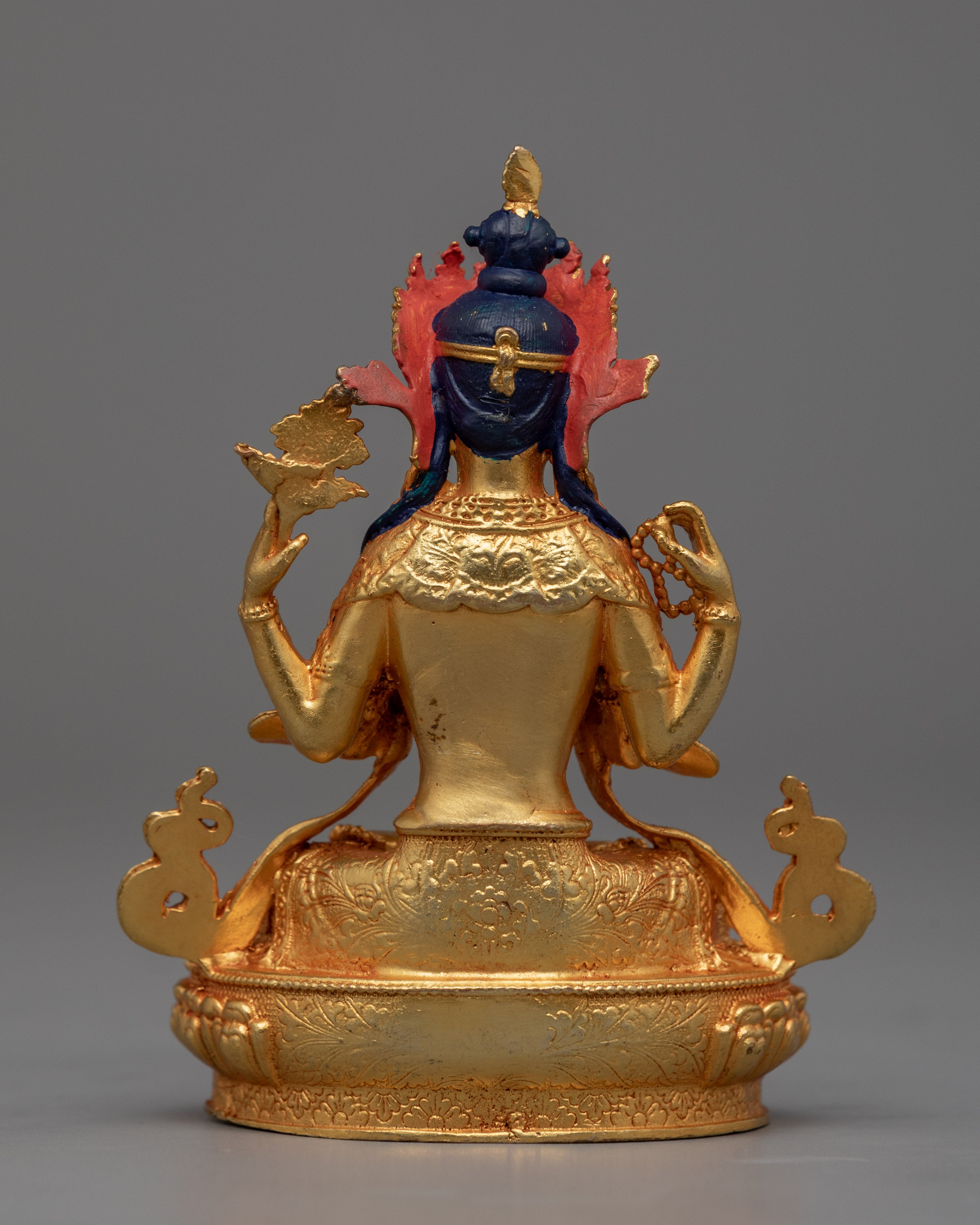 Chenrezig Gold Gilded Statue | Machine Made Sculpture for Meditation