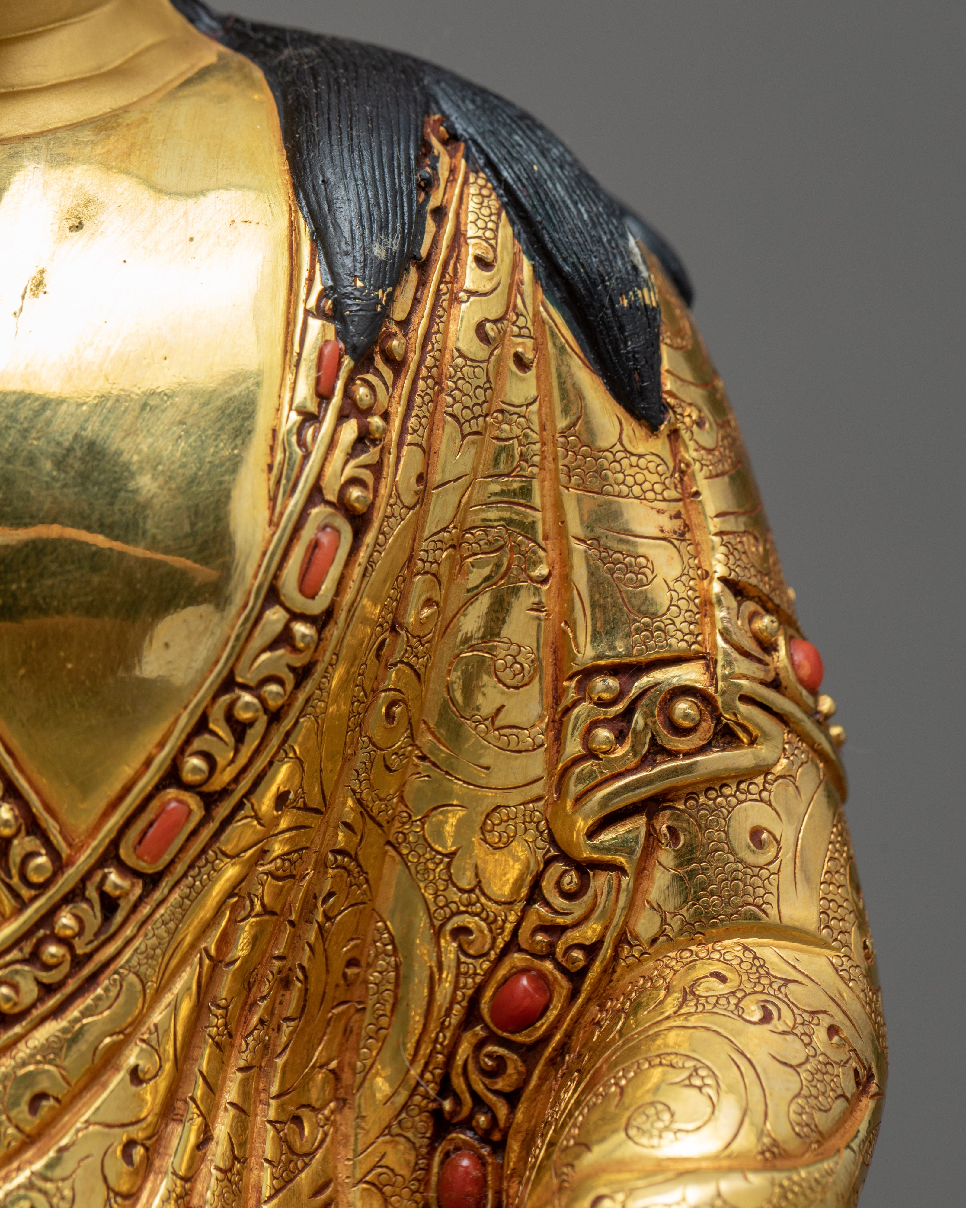 Jetsun Milarepa Statue | Traditionally Hand Carved Buddhist Art