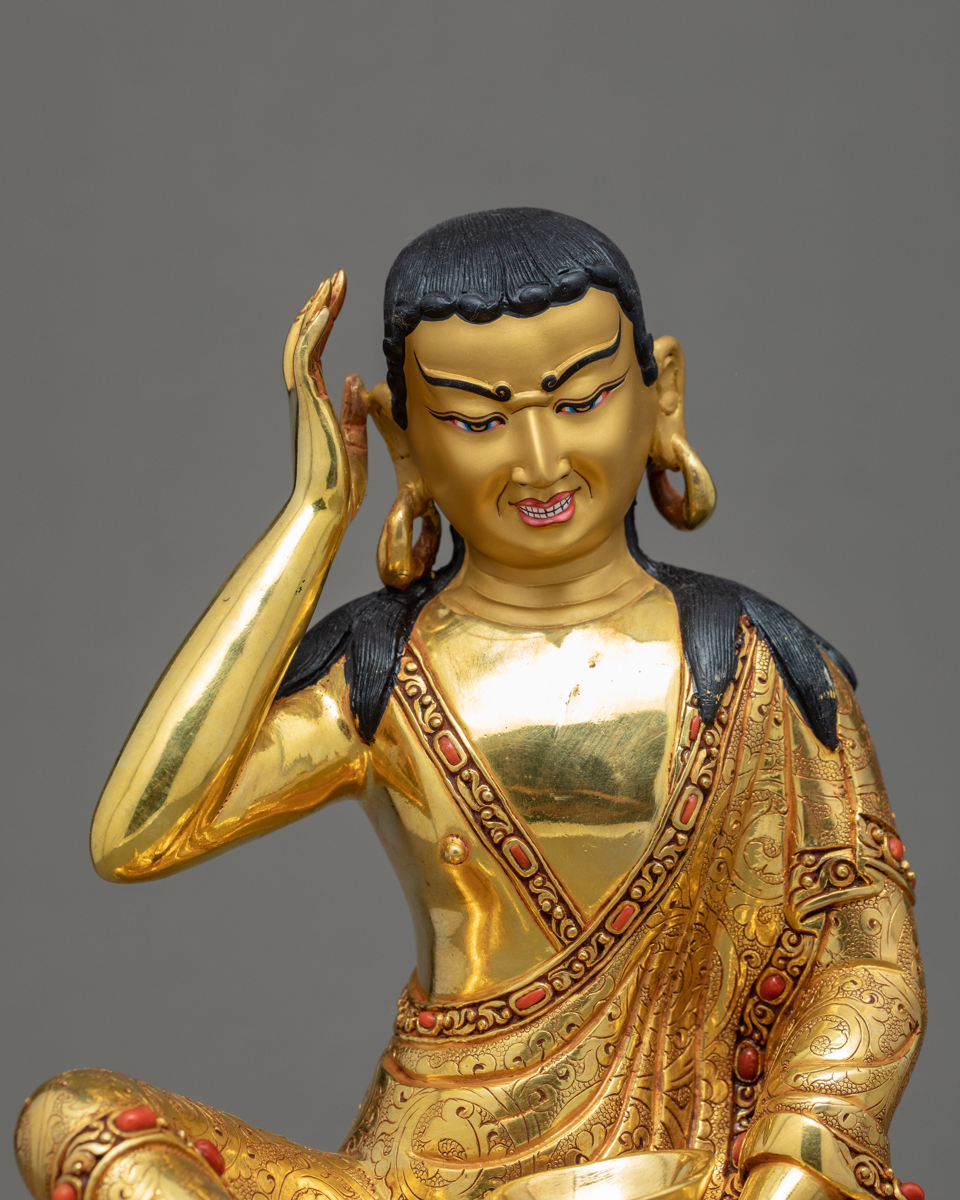 Jetsun Milarepa Statue | Traditionally Hand Carved Buddhist Art