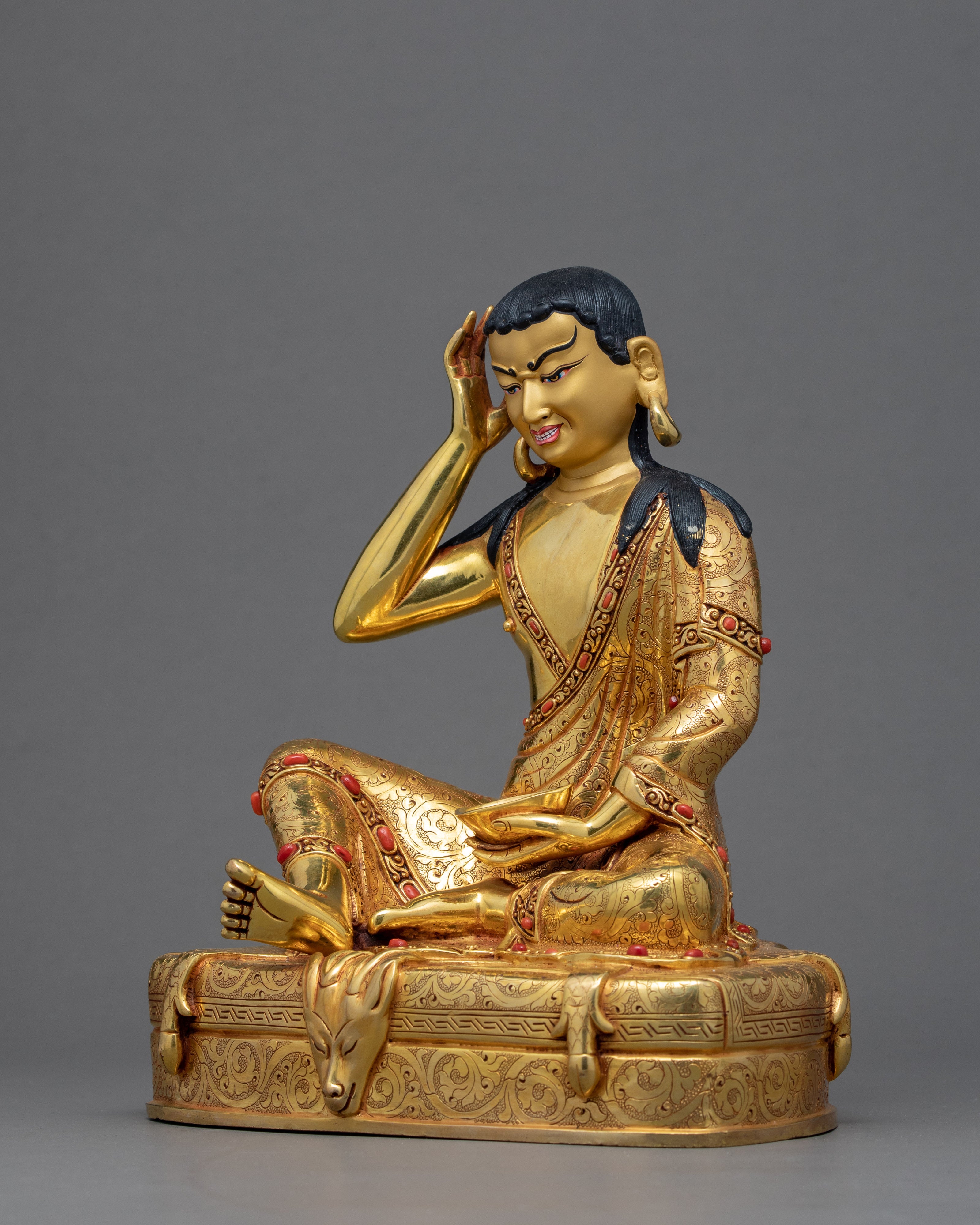Jetsun Milarepa Statue | Traditionally Hand Carved Buddhist Art