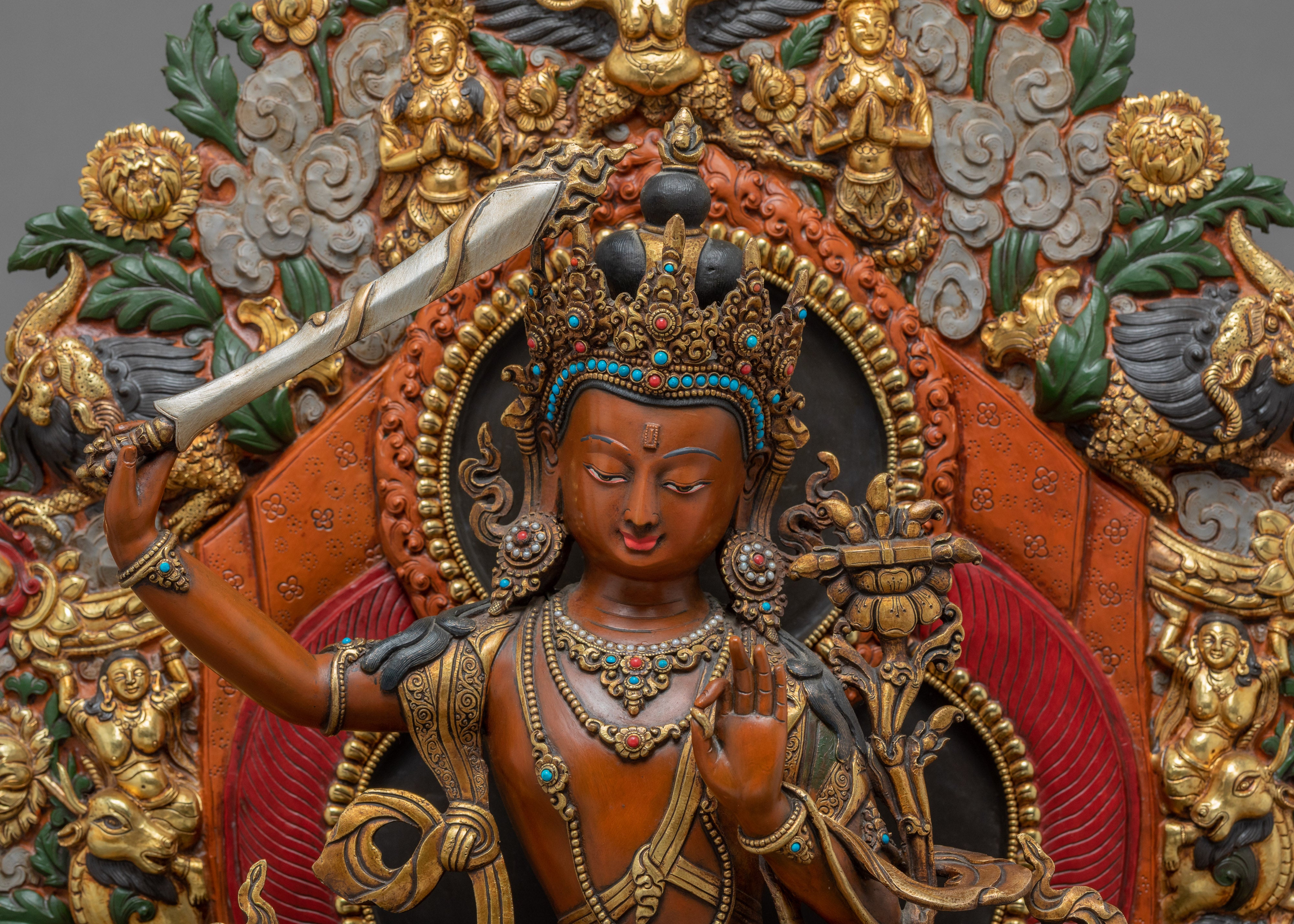 Bodhisattva Manjushri | Deity Of Wisdom | Tibetan Statue Art