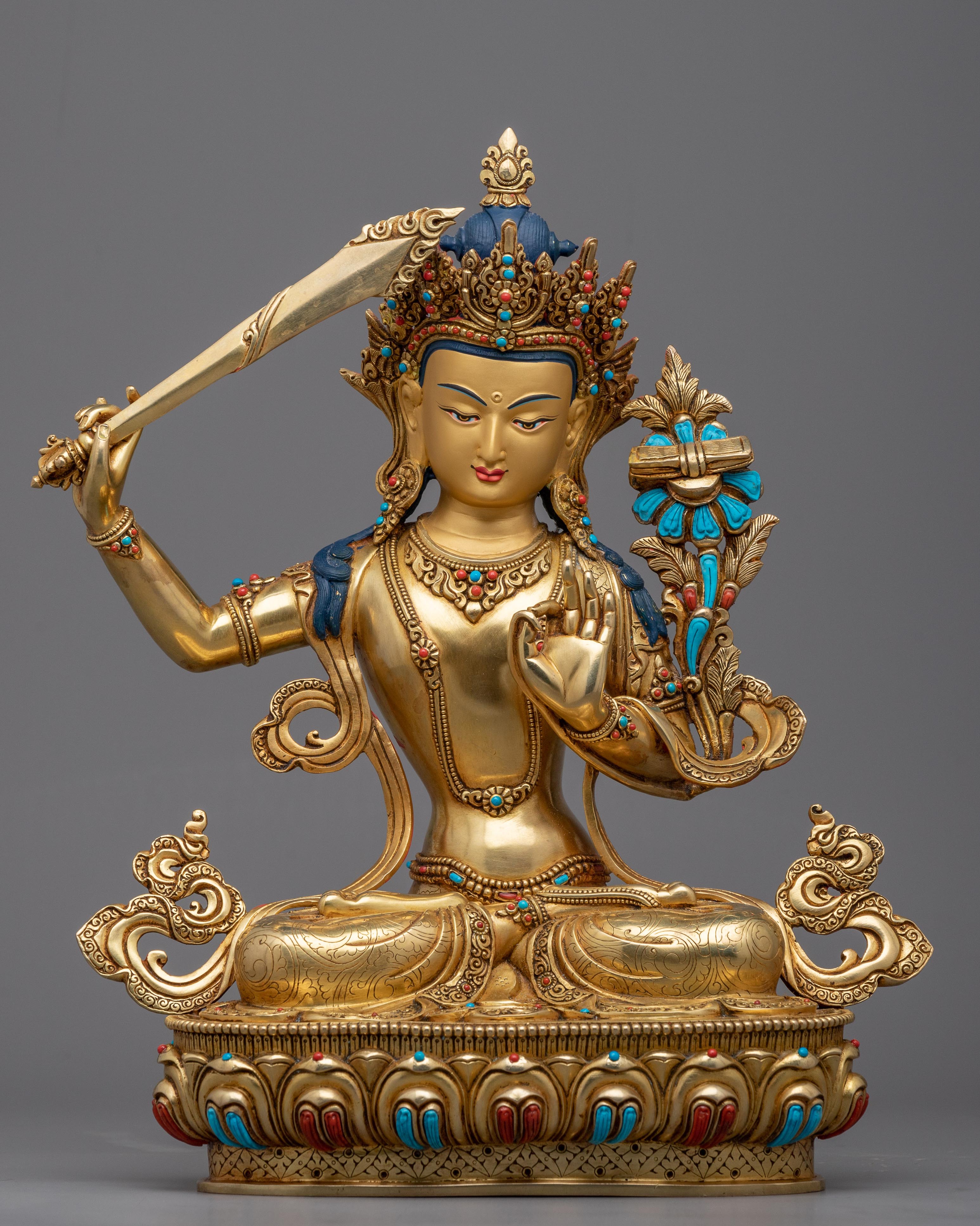 buddha with a sword statue